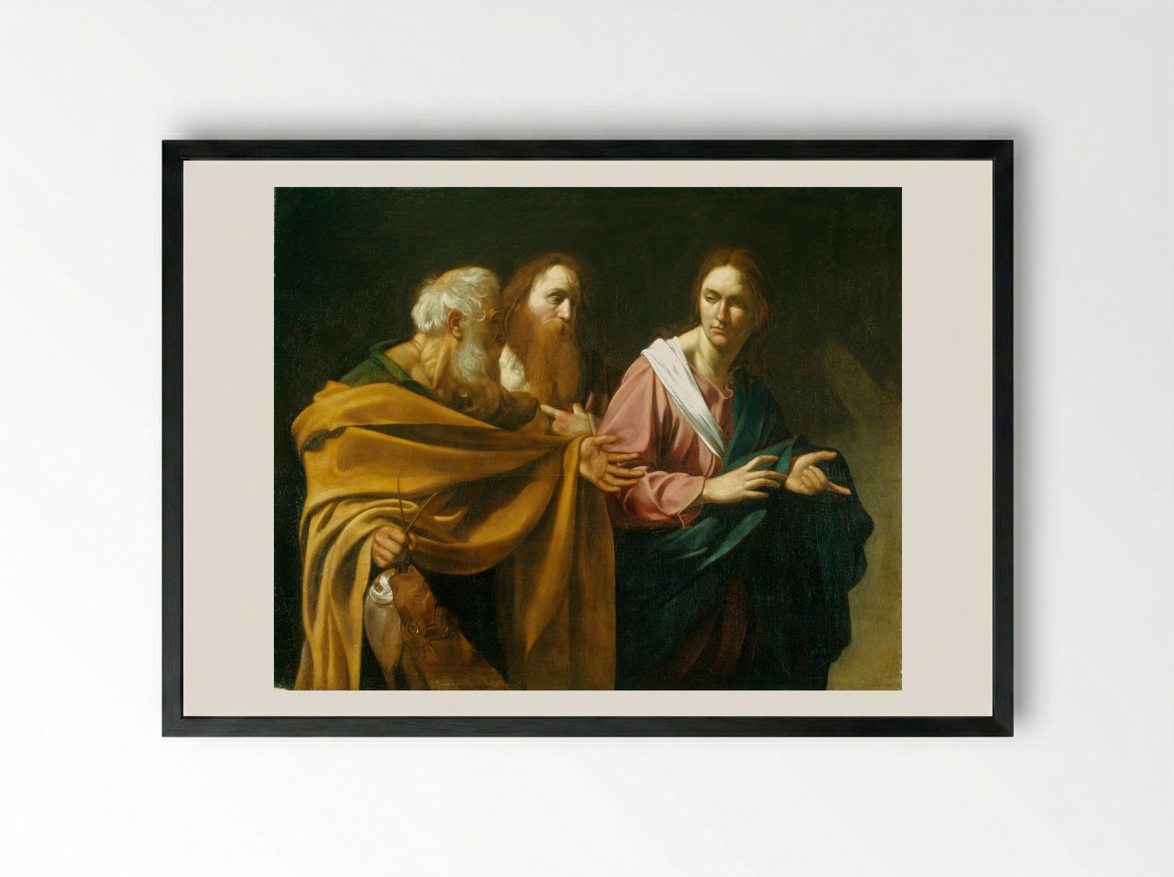 The Calling of Saints Peter and Andrew - Caravaggio - Framed Print Black