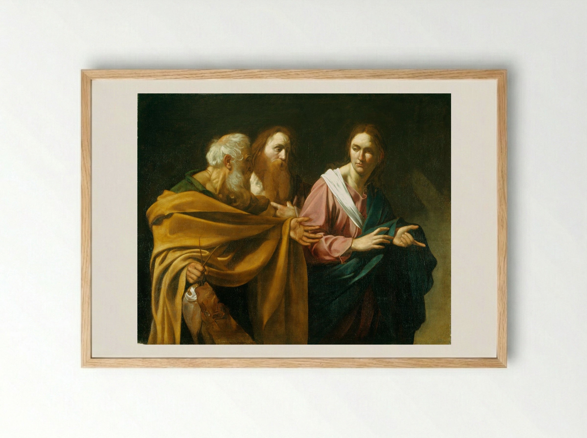 The Calling of Saints Peter and Andrew - Caravaggio - Framed Print Wood