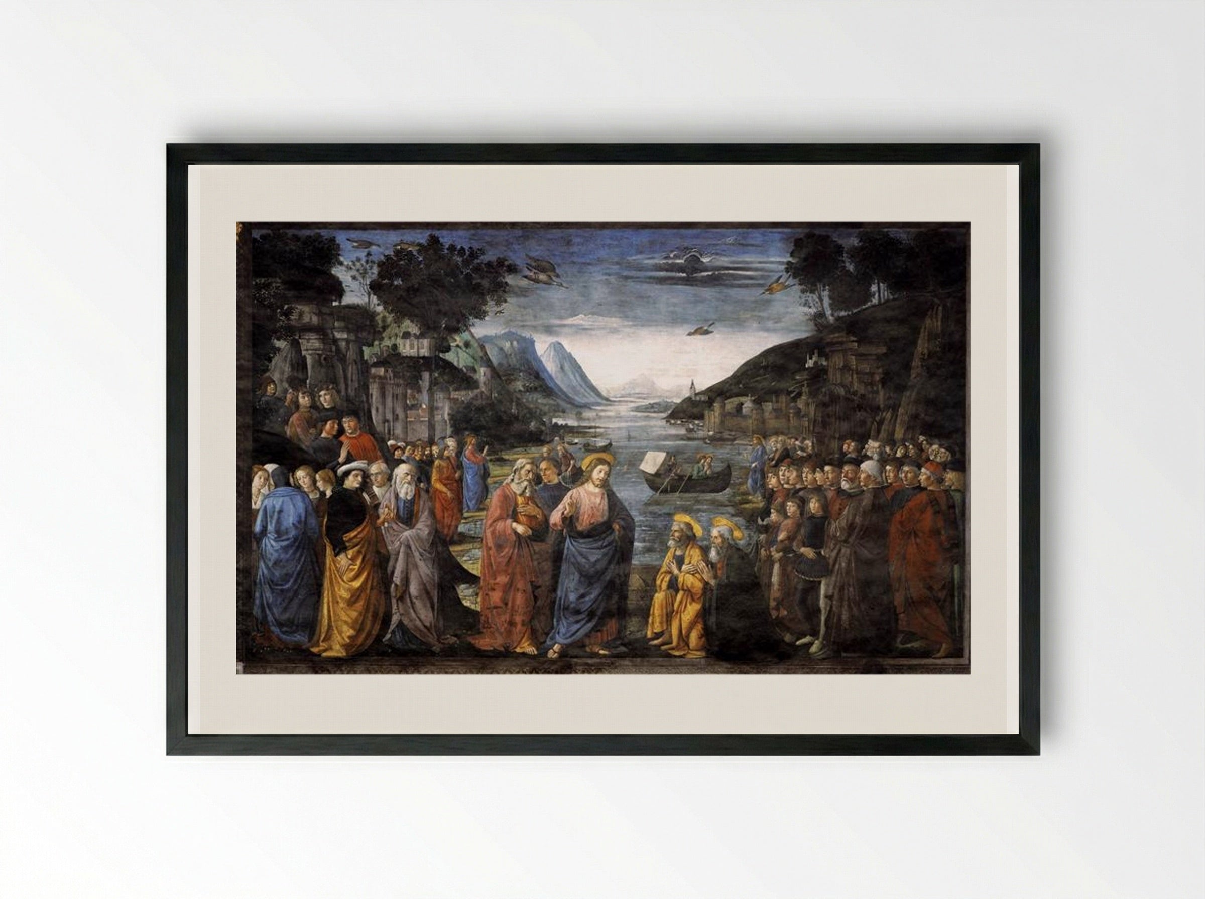 The Calling of St. Peter and St. Andrew - Domenico Ghirlandaio - Framed Print Black