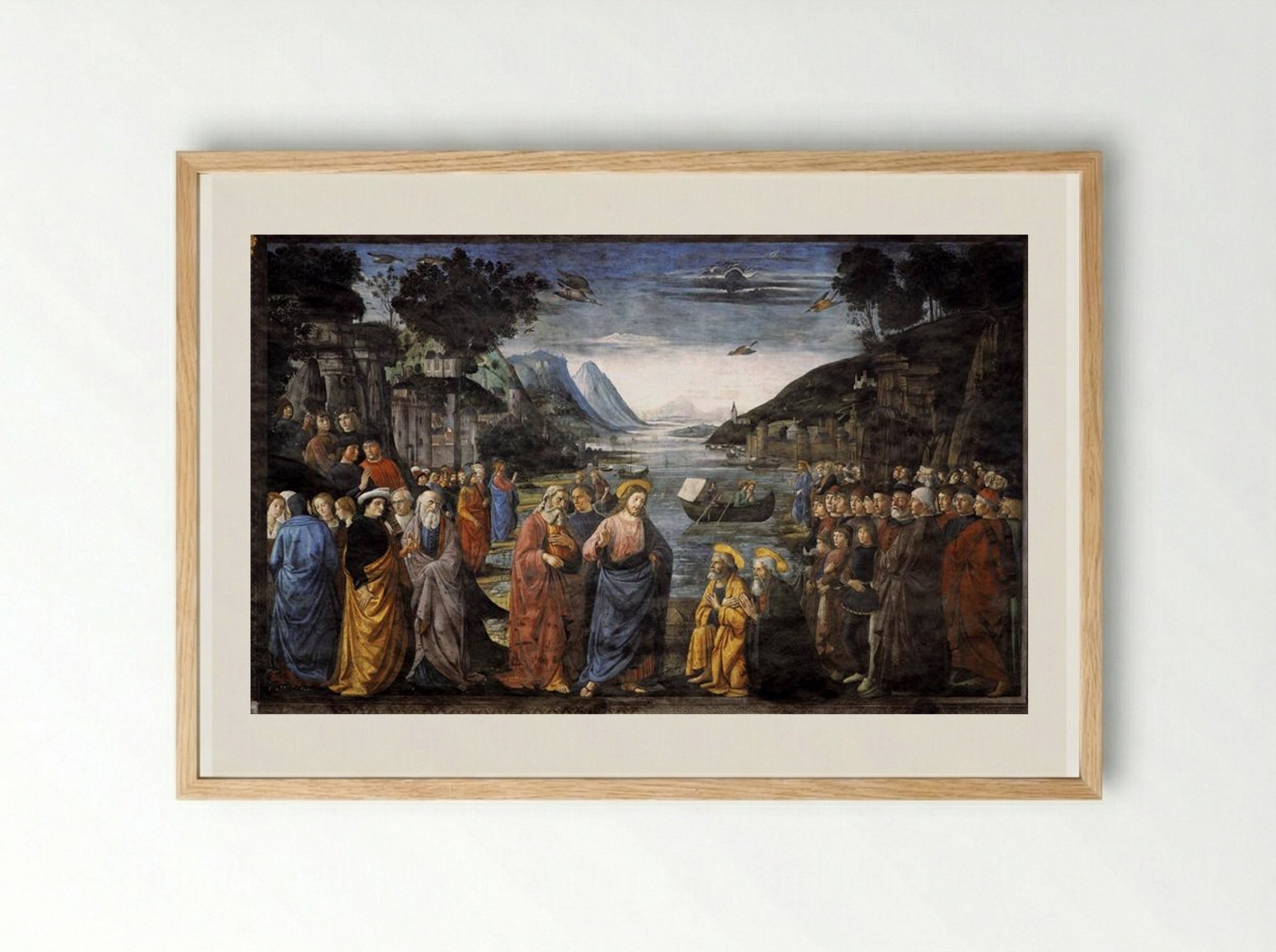 The Calling of St. Peter and St. Andrew - Domenico Ghirlandaio - Framed Print Wood