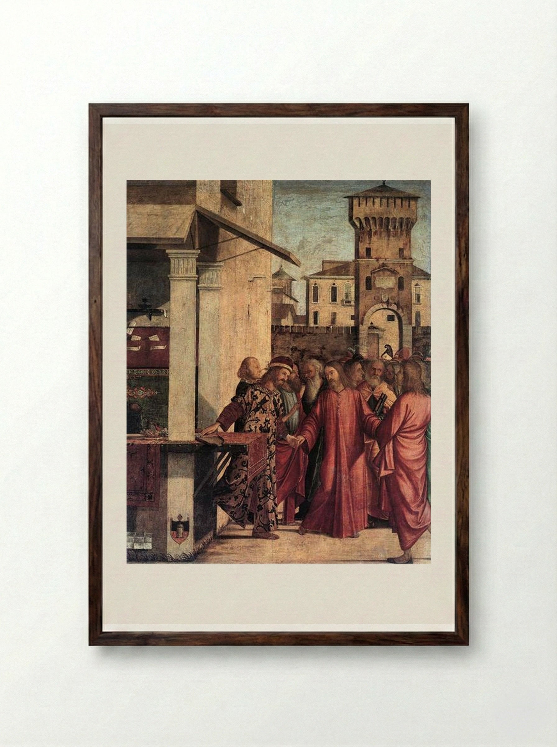 The Calling of St. Matthew - Vittore Carpaccio - Framed Print Dark Wood