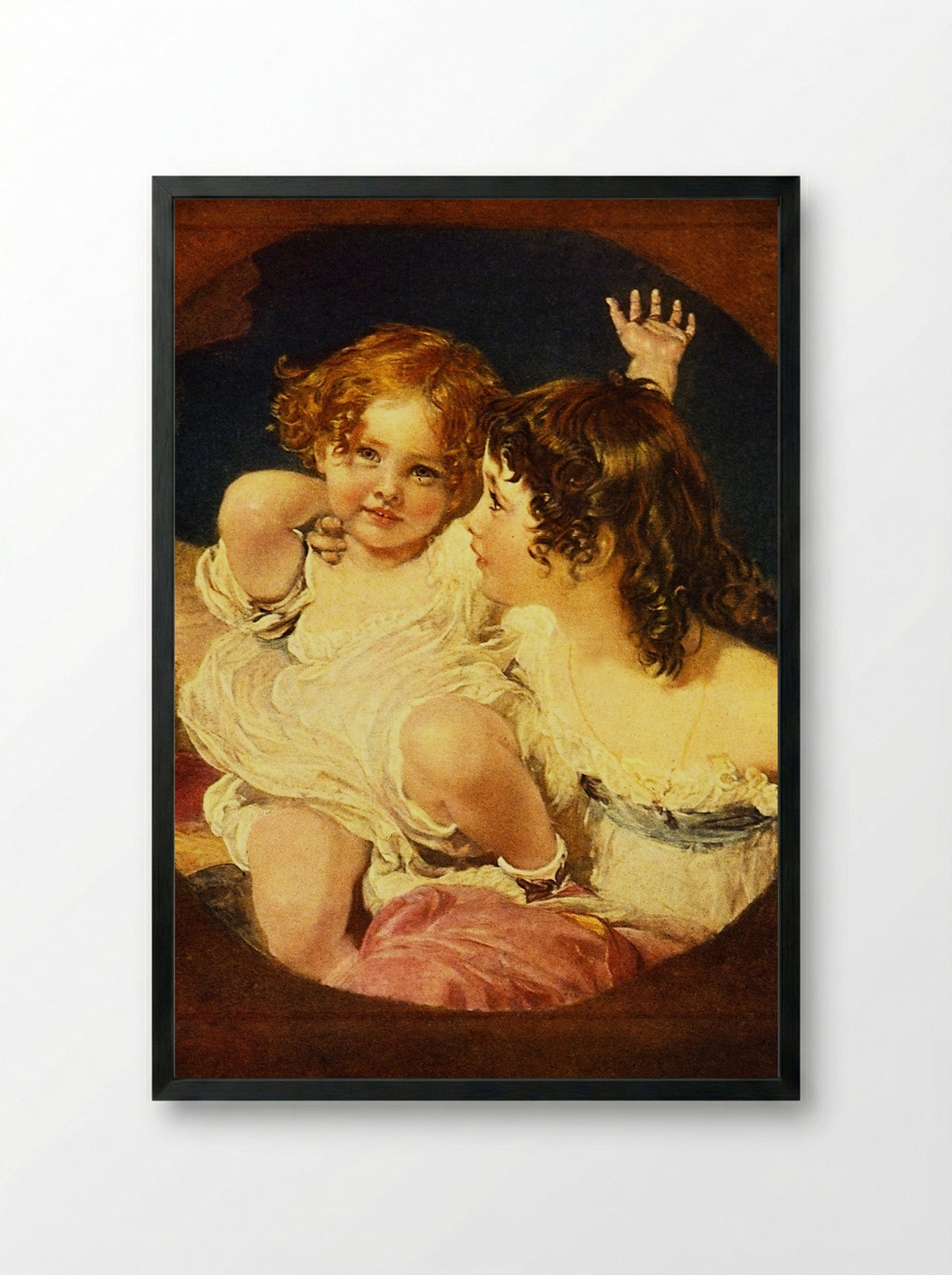 The Calmady Children - Sir Thomas Lawrence - Framed Print Black
