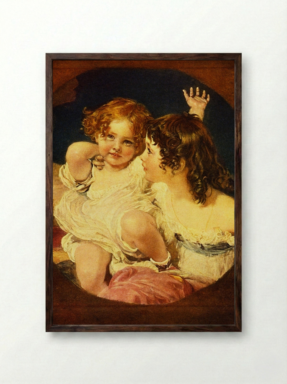 The Calmady Children - Sir Thomas Lawrence - Framed Print Dark Wood