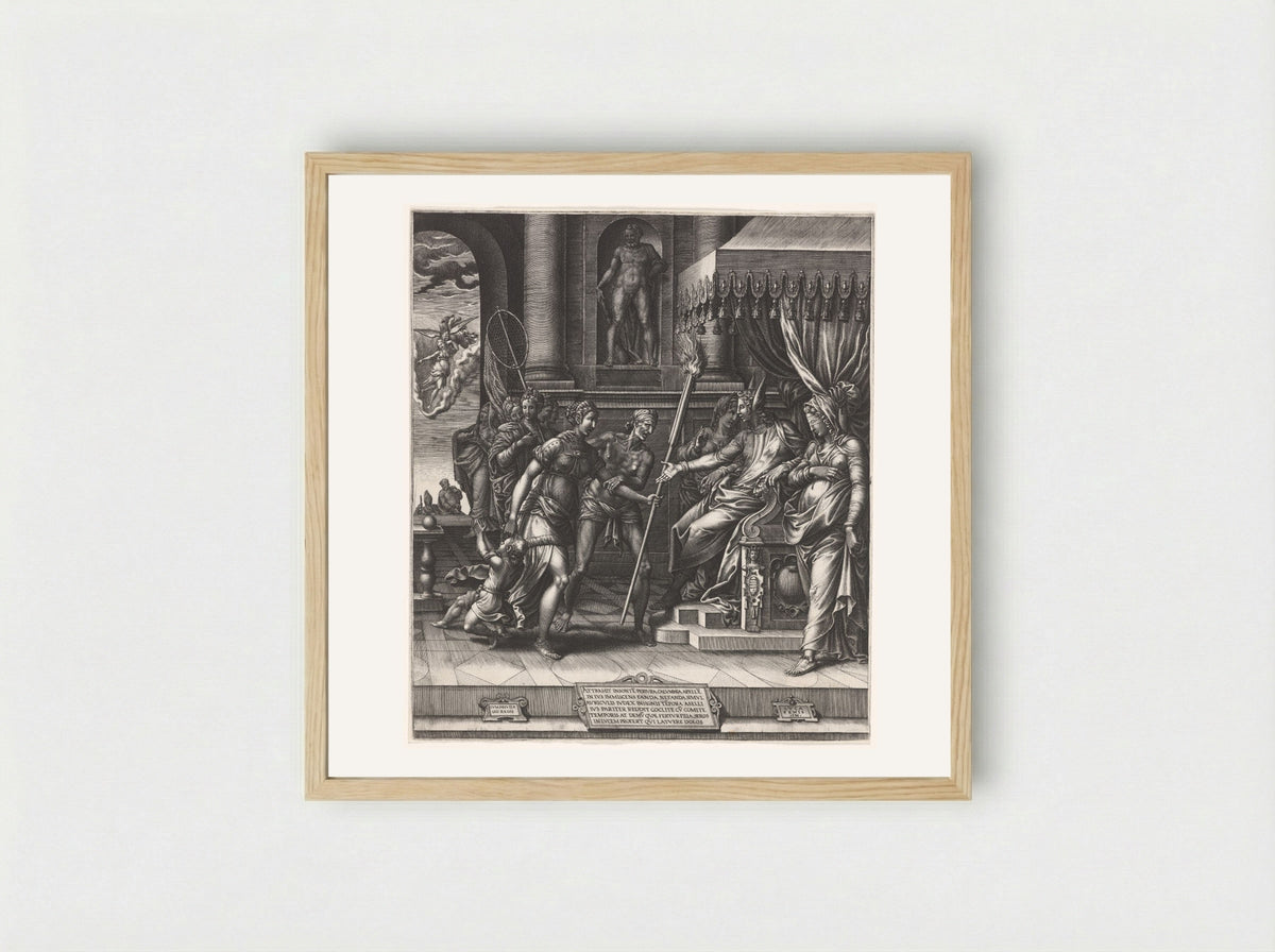 The Calumny of Apelles - Giorgio Ghisi - Framed Print Wood