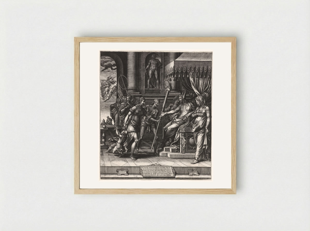 The Calumny of Apelles - Giorgio Ghisi - Framed Print Wood