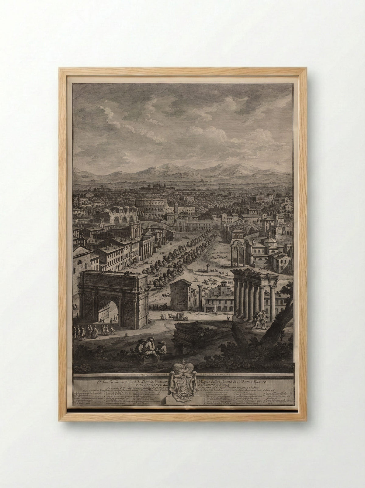 The Campo Vaccino - Giuseppe Vasi - Framed Print Wood