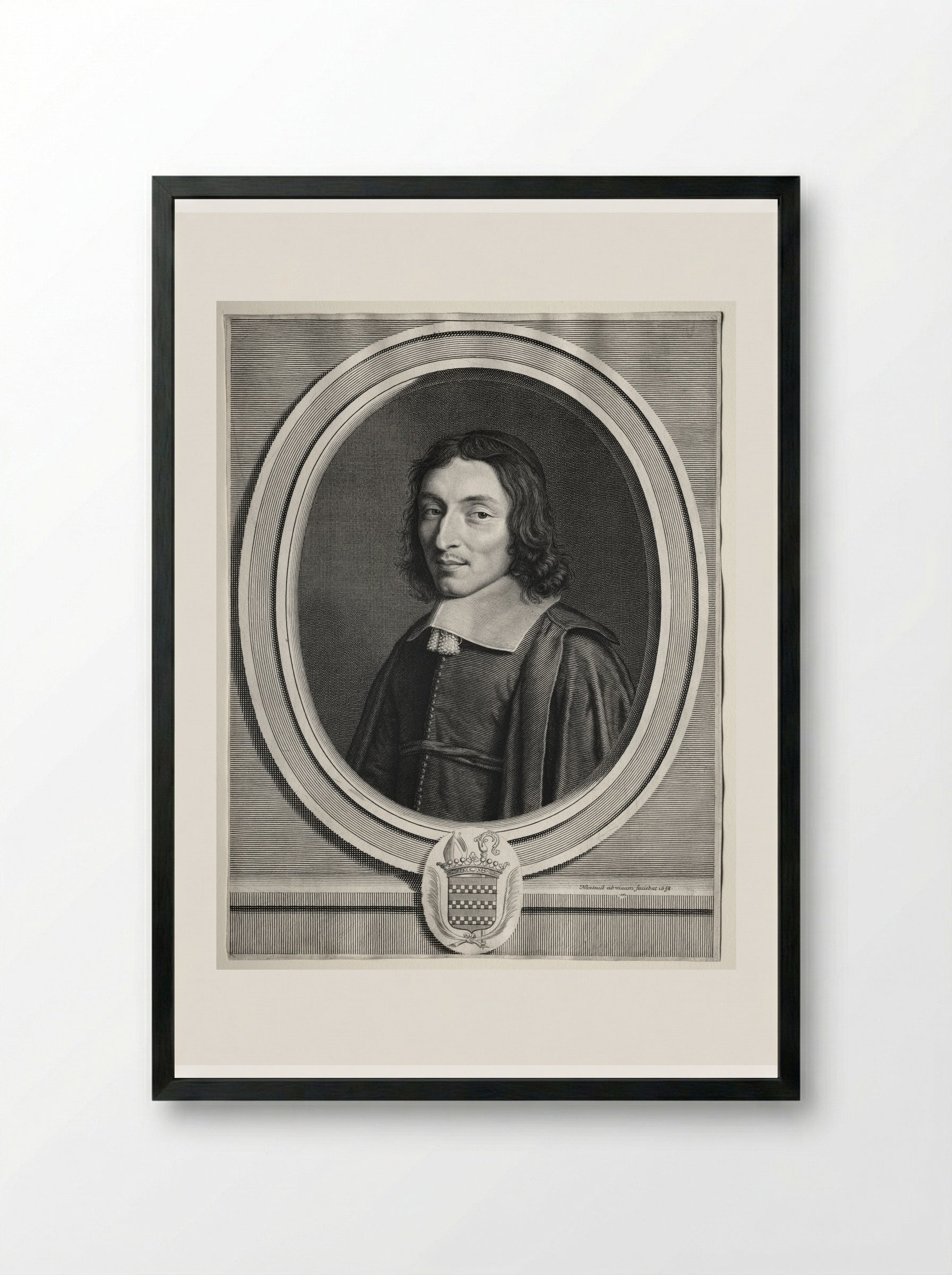 The Cardinal of Coislin - Robert Nanteuil - Framed Print Black