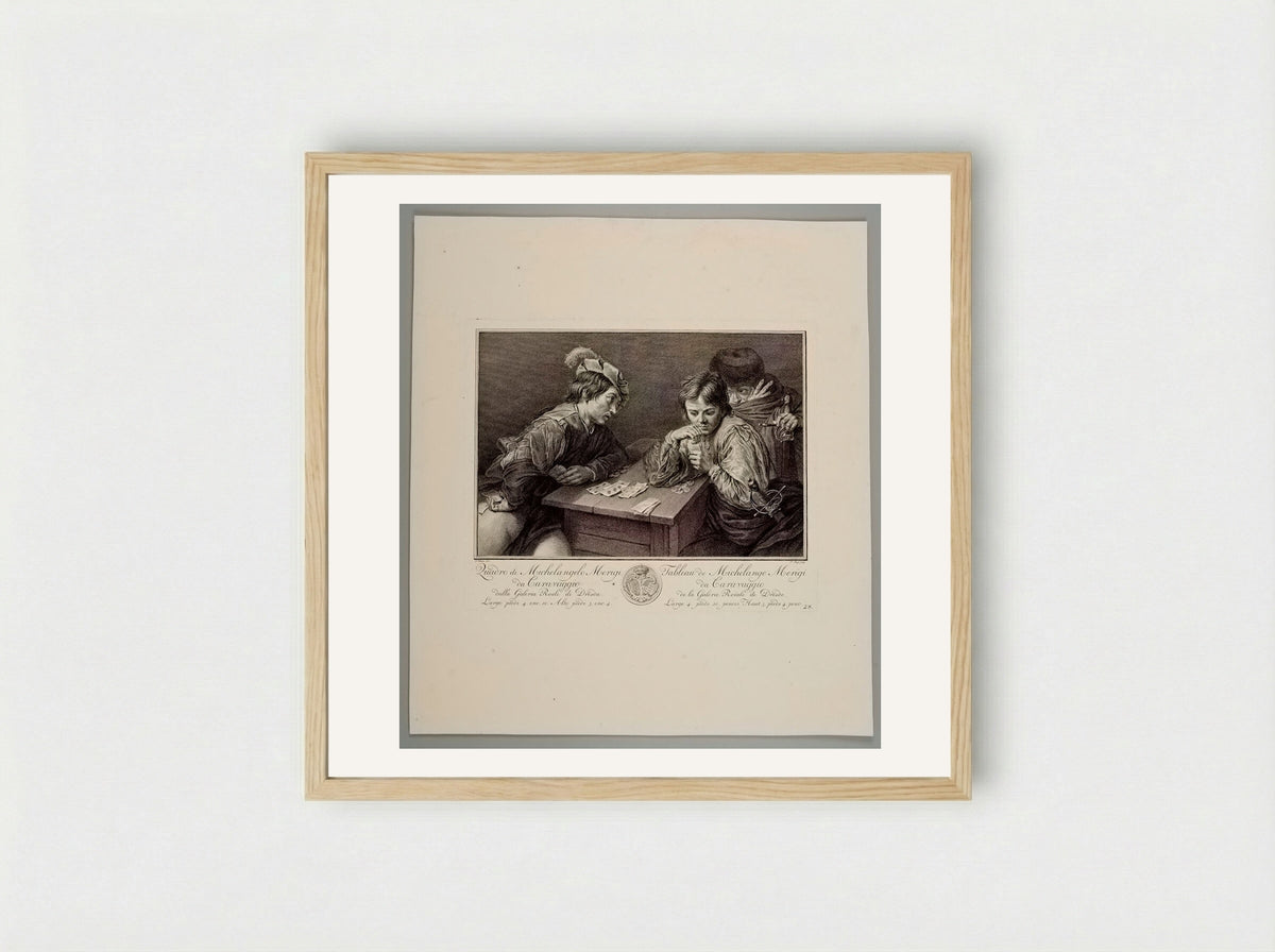 The Cardsharps (After Caravaggio) - Pieter Tanjé - Framed Print Wood