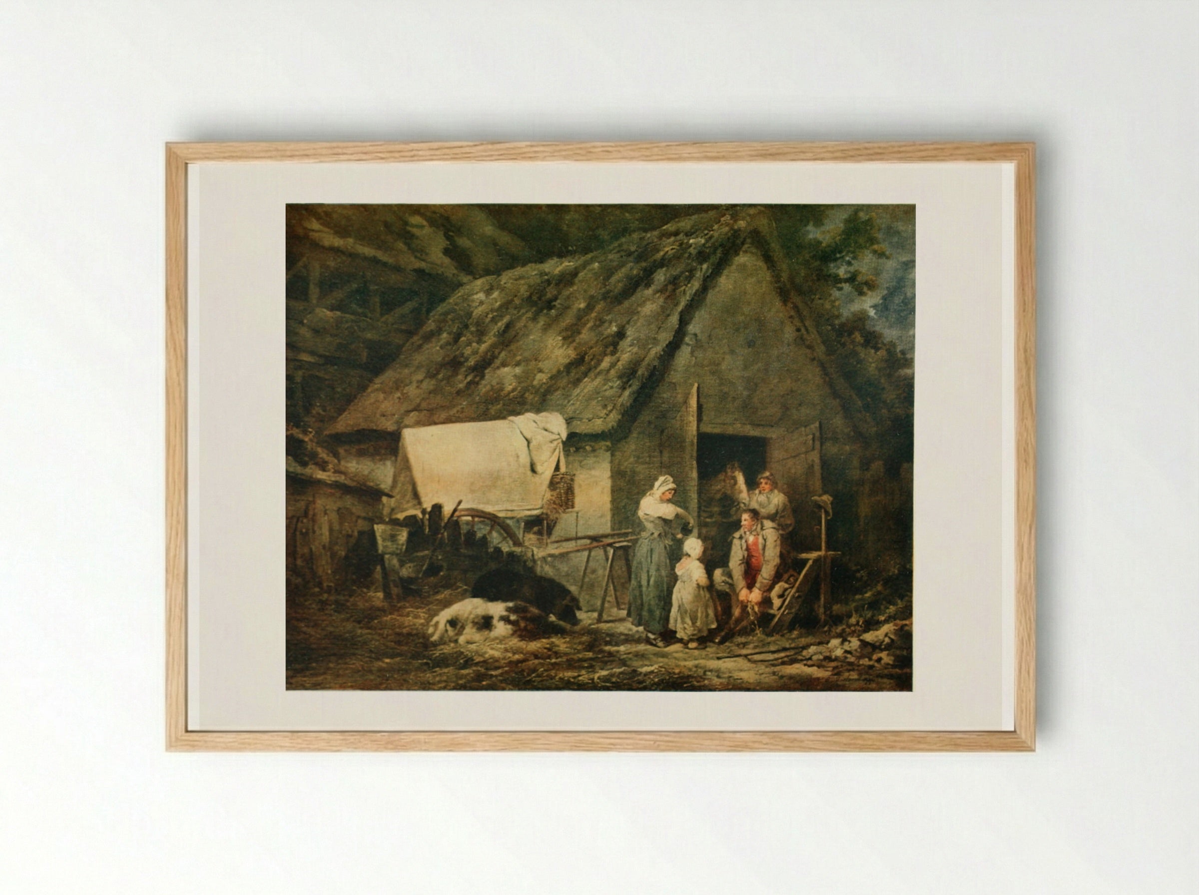 The Carrier Preparing to Set Out - George Morland - Framed Print Wood