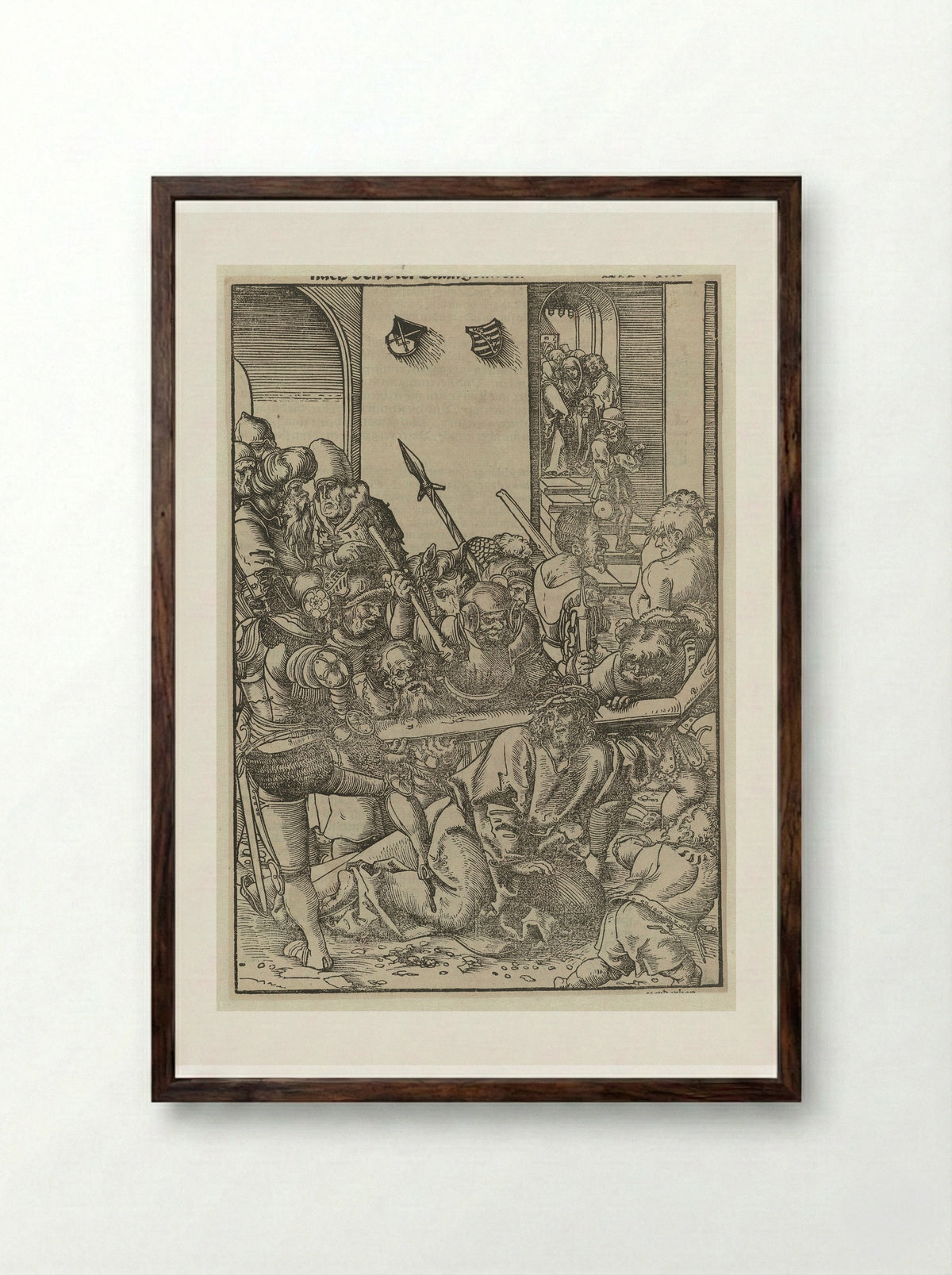 The Carrying of the Cross - Lucas Cranach the Elder - Framed Print Dark Wood