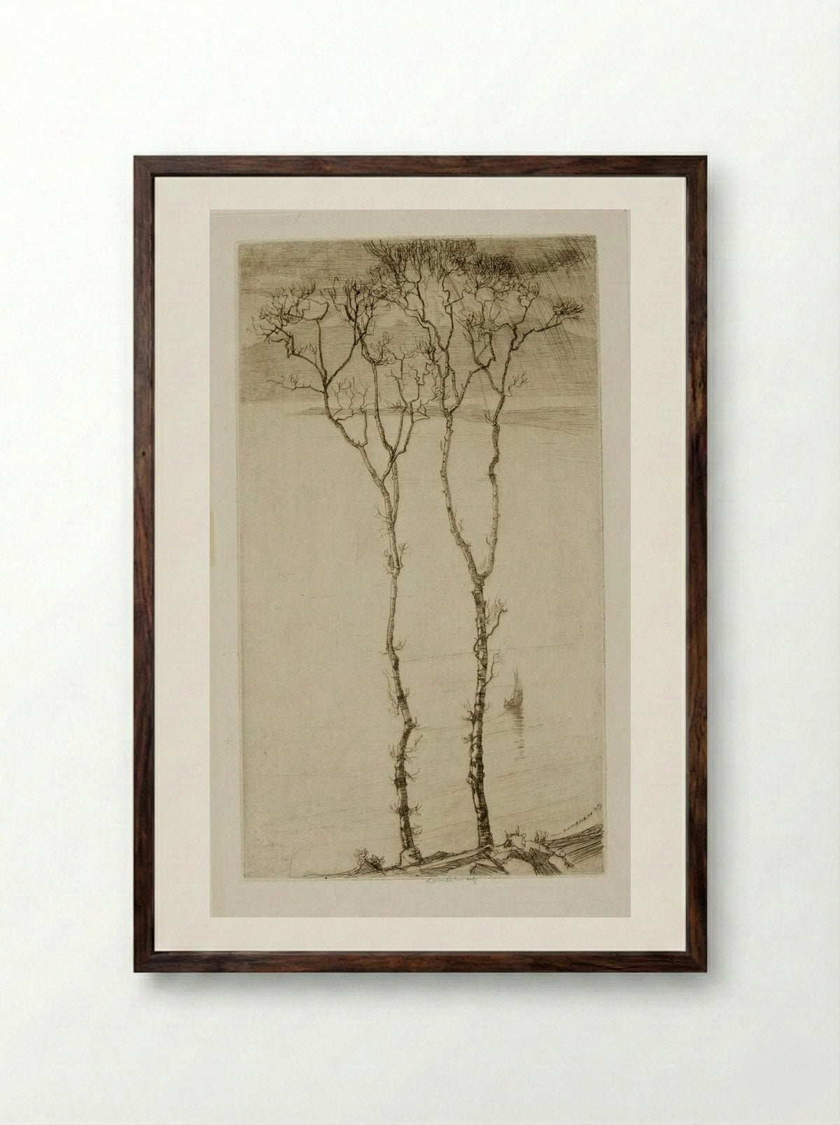 The Castle Rock, No. III - Ernest Stephen Lumsden - Framed Print Dark Wood
