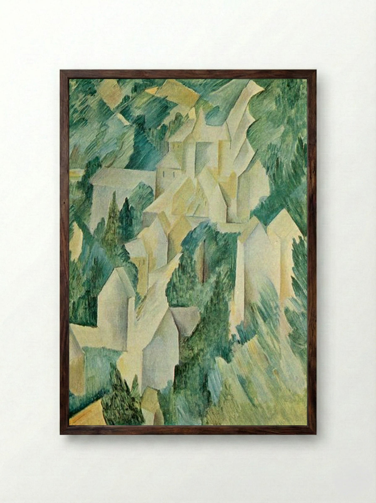 The Castle in La Roche-Guyon - Georges Braque - Framed Print Dark Wood