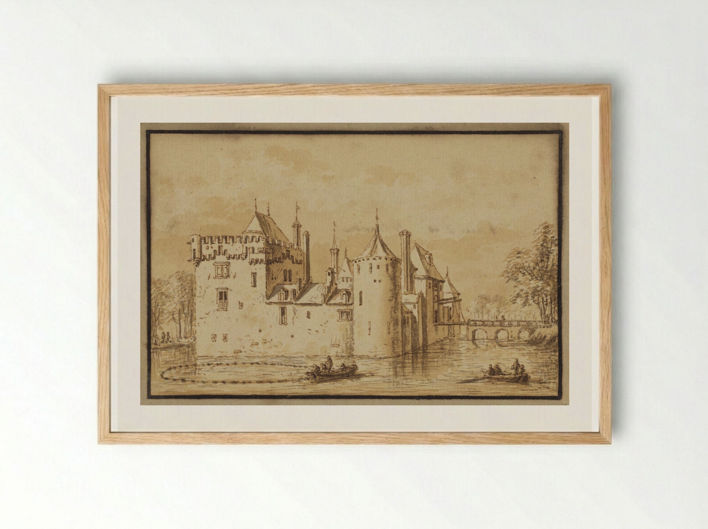 The Castle of Schagen - Abraham Rademaker - Framed Print Wood