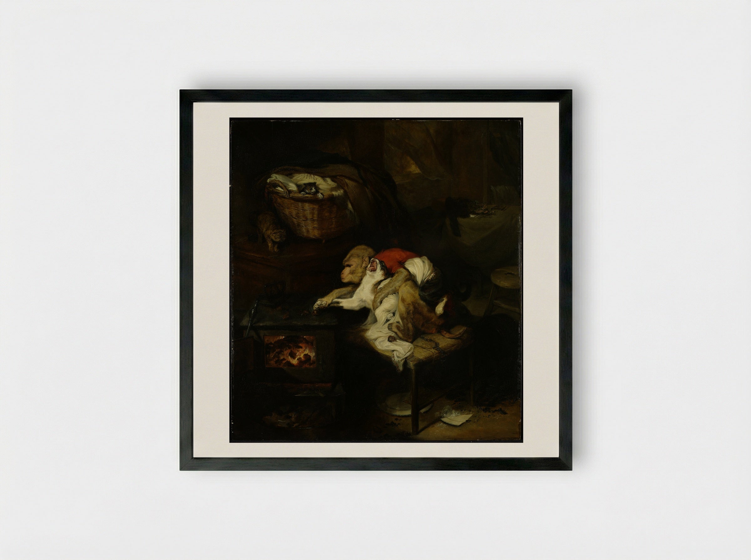 The Cat's Paw - Sir Edwin Henry Landseer - Framed Print Black