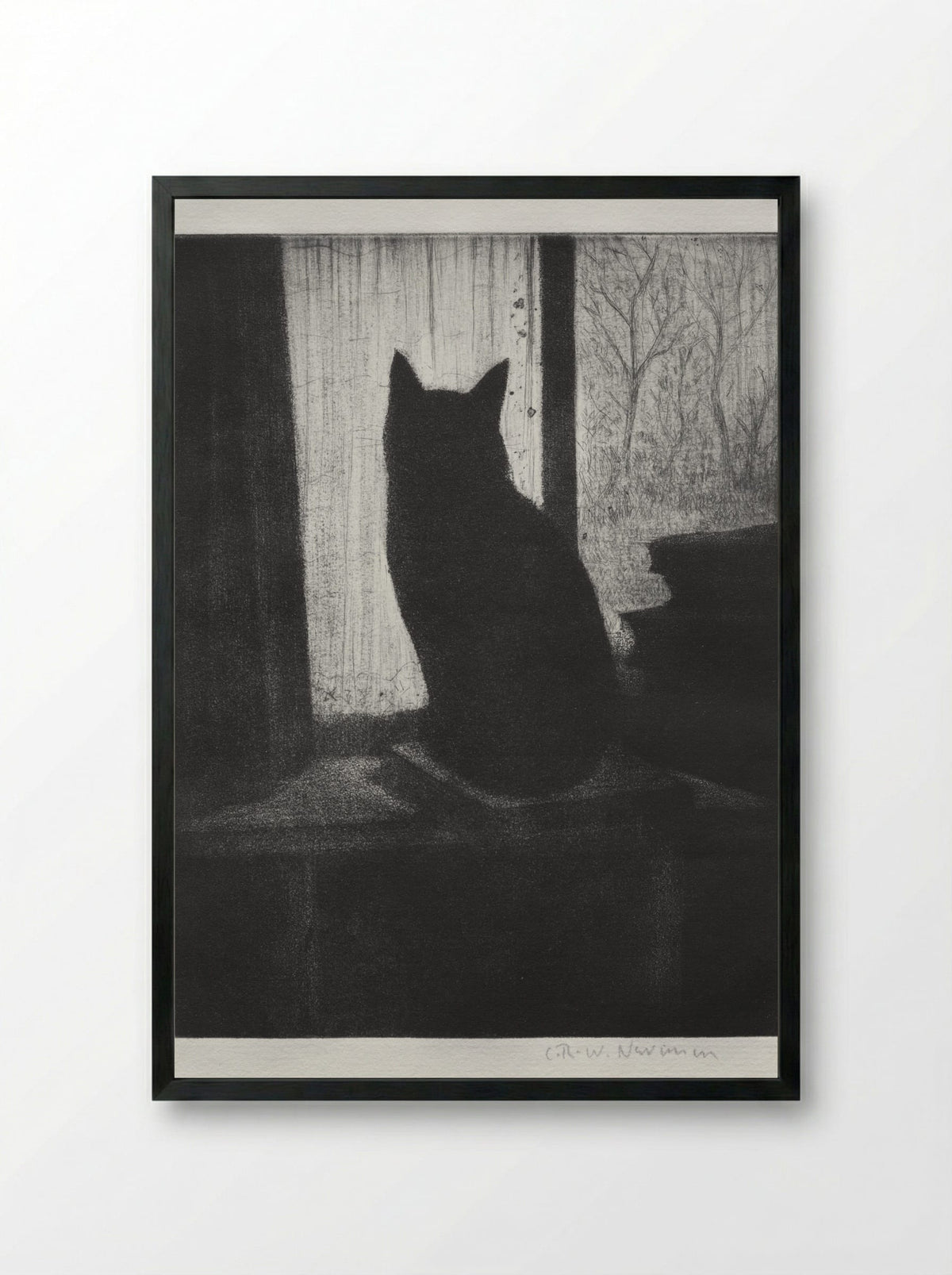 The Cat - Christopher Nevinson - Framed Print Black