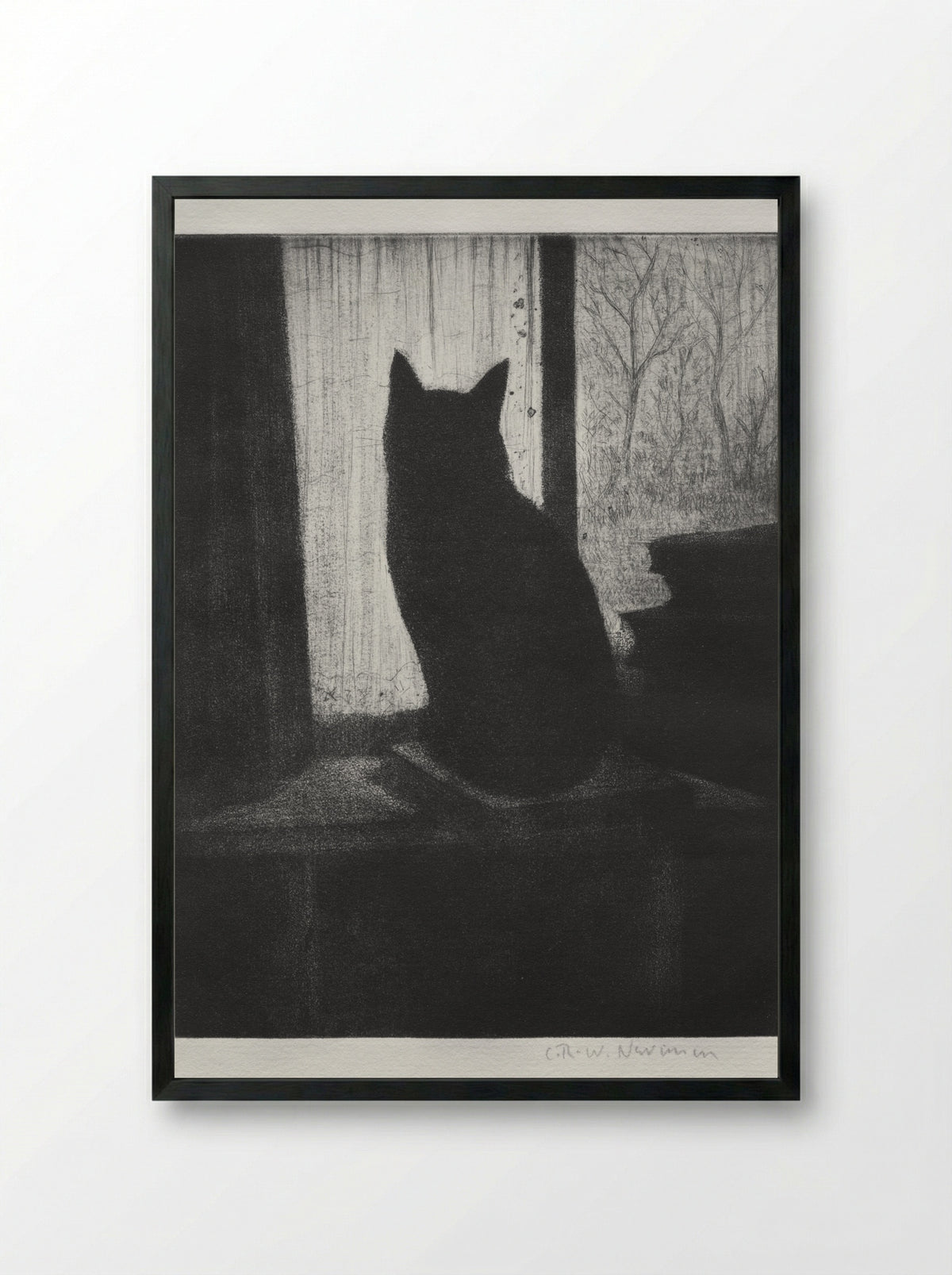 The Cat - Christopher Nevinson - Framed Print Black