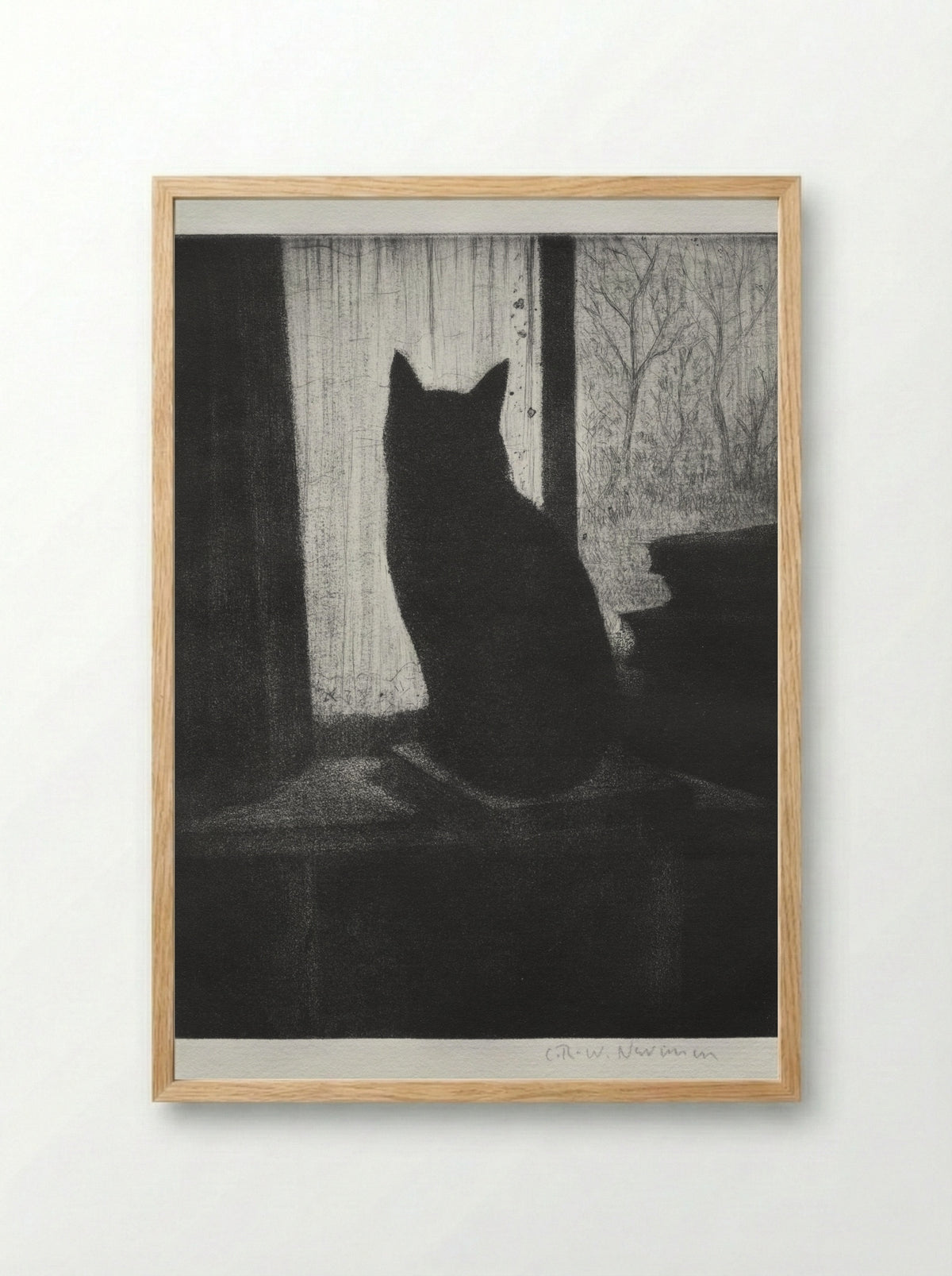 The Cat - Christopher Nevinson - Framed Print Wood