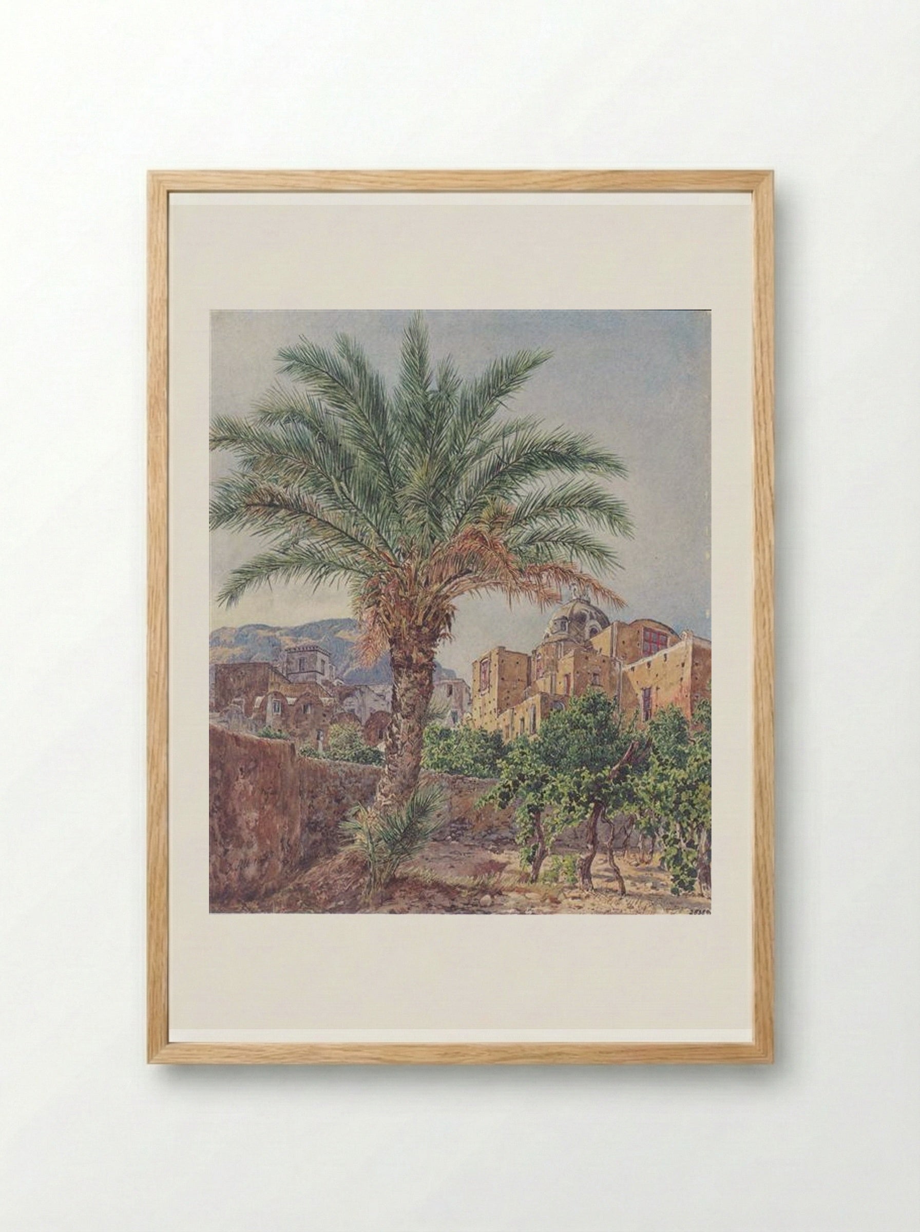 The Cathedral of Capri - Rudolf von Alt - Framed Print Wood