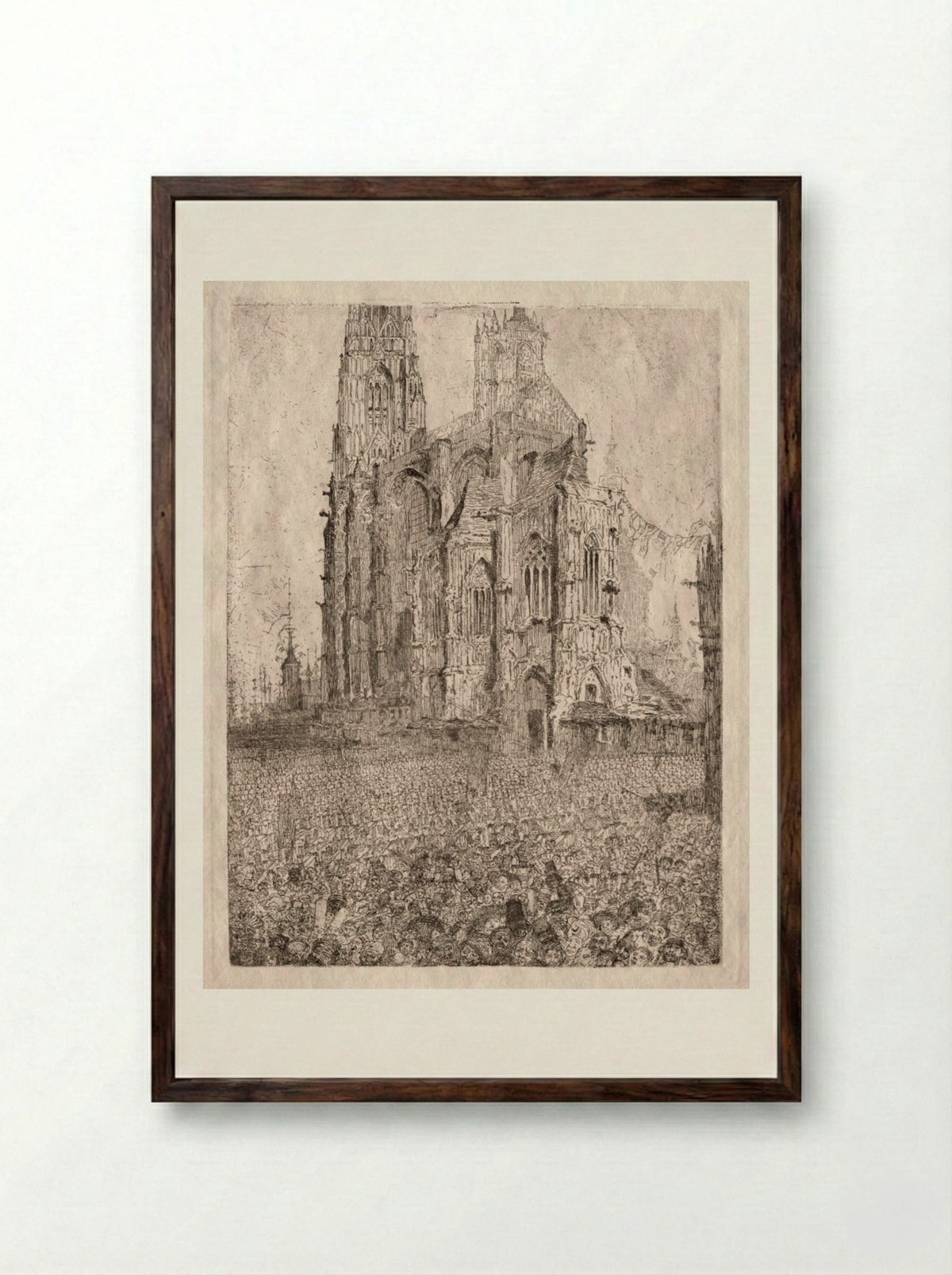 The Cathedral - James Ensor - Framed Print Dark Wood