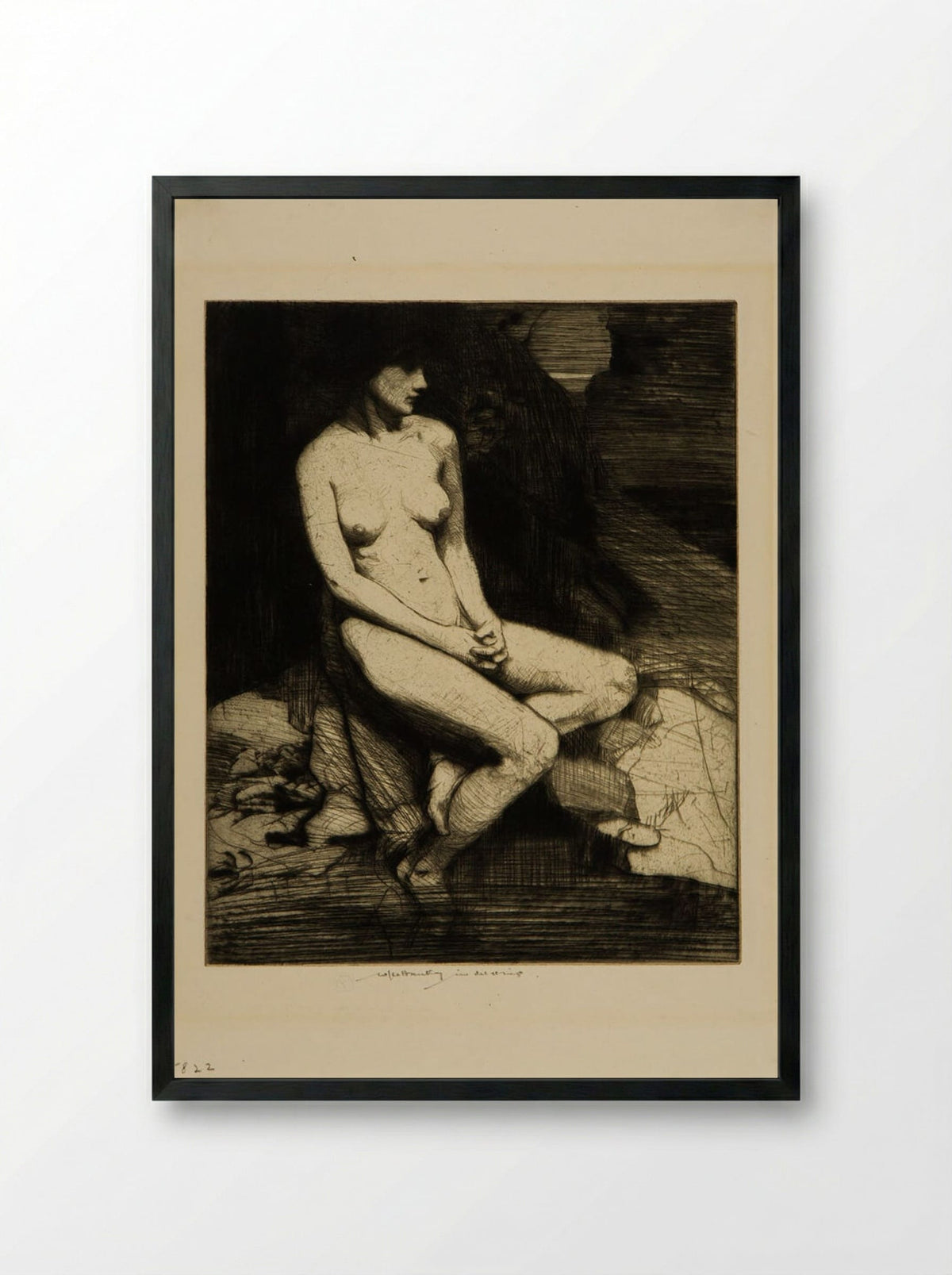 The Cave - William Lee-Hankey - Framed Print Black