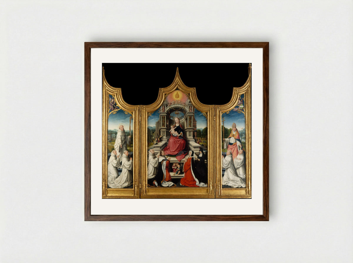 The Cellier Altarpiece - Jean Bellegambe - Framed Print Dark Wood