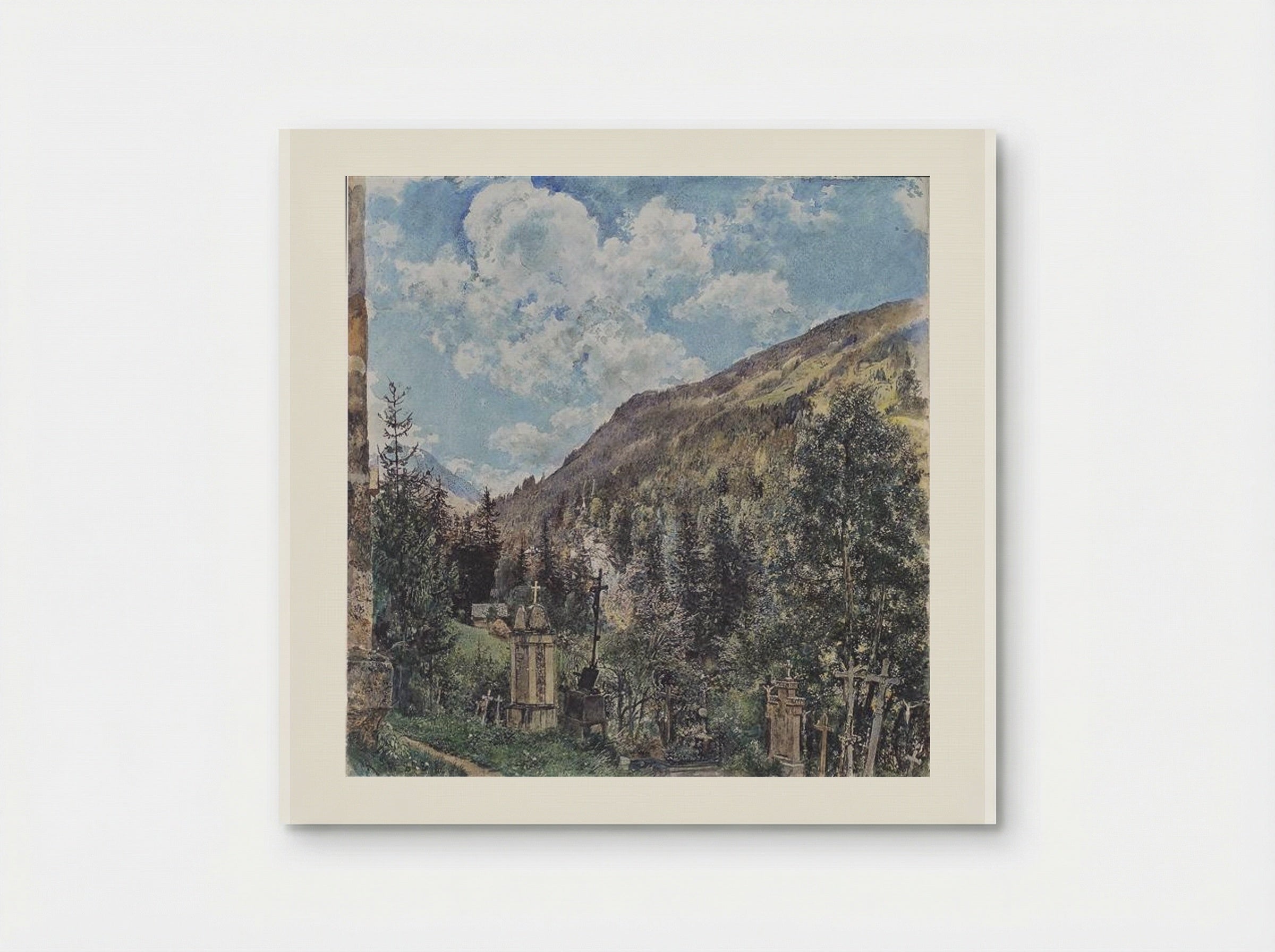 The Cemetery in Gastein - Rudolf von Alt - Poster