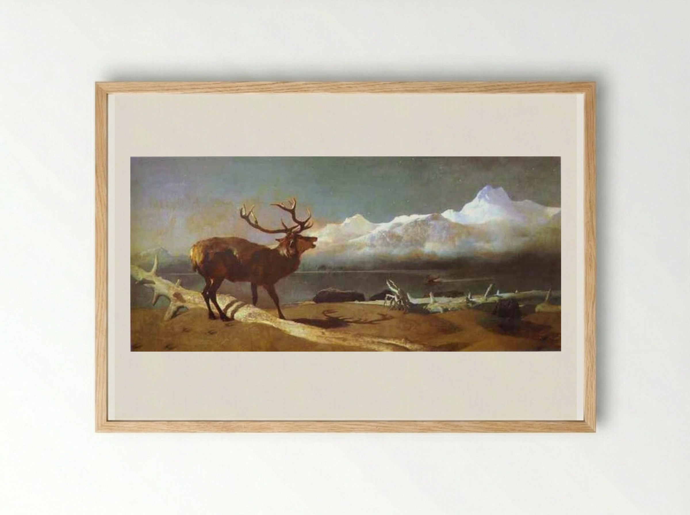 The Challenge - Edwin Henry Landseer - Framed Print Wood