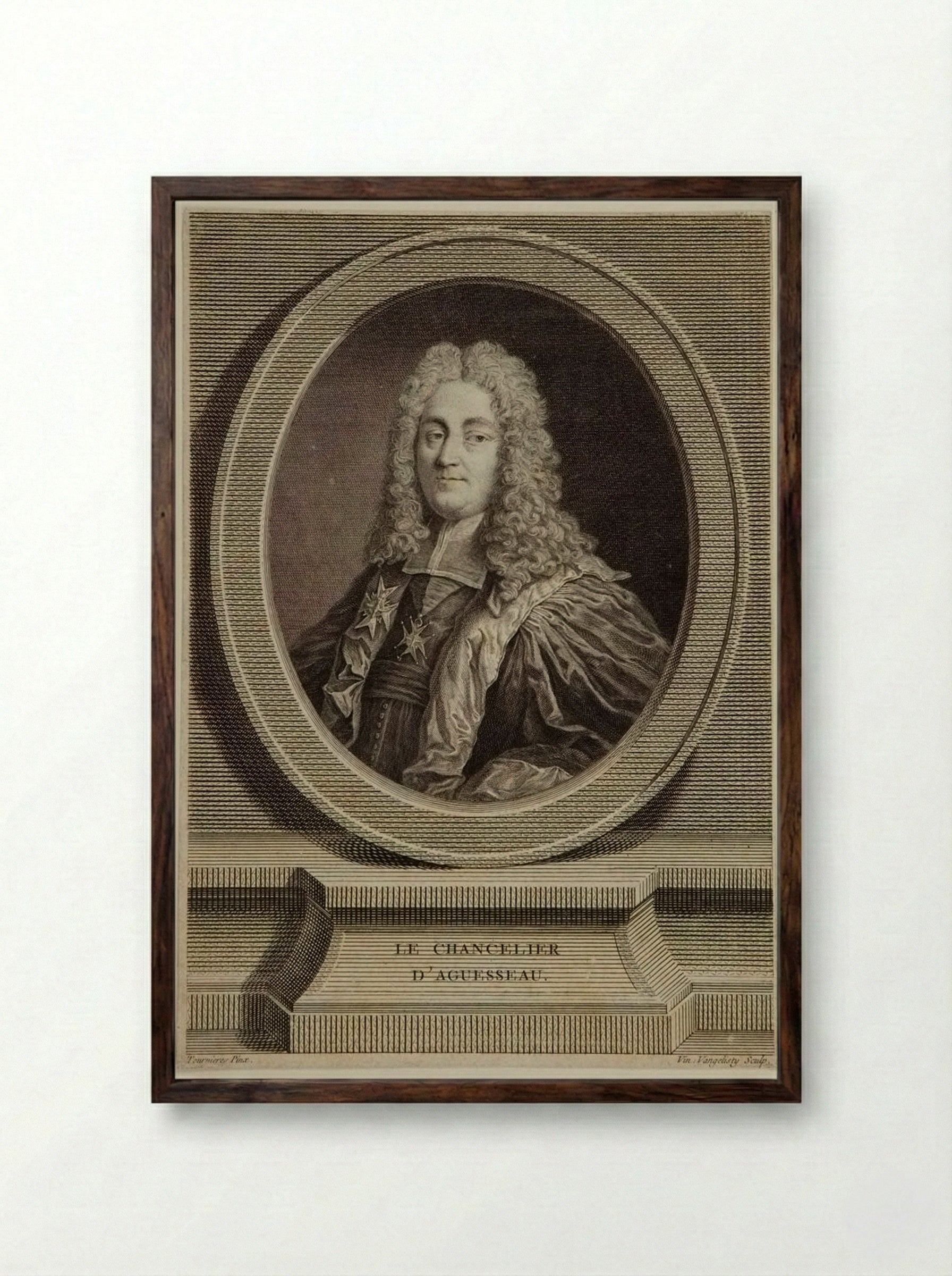 The Chancellor of Aguesseau - Vincenzo Vangelisti - Framed Print Dark Wood