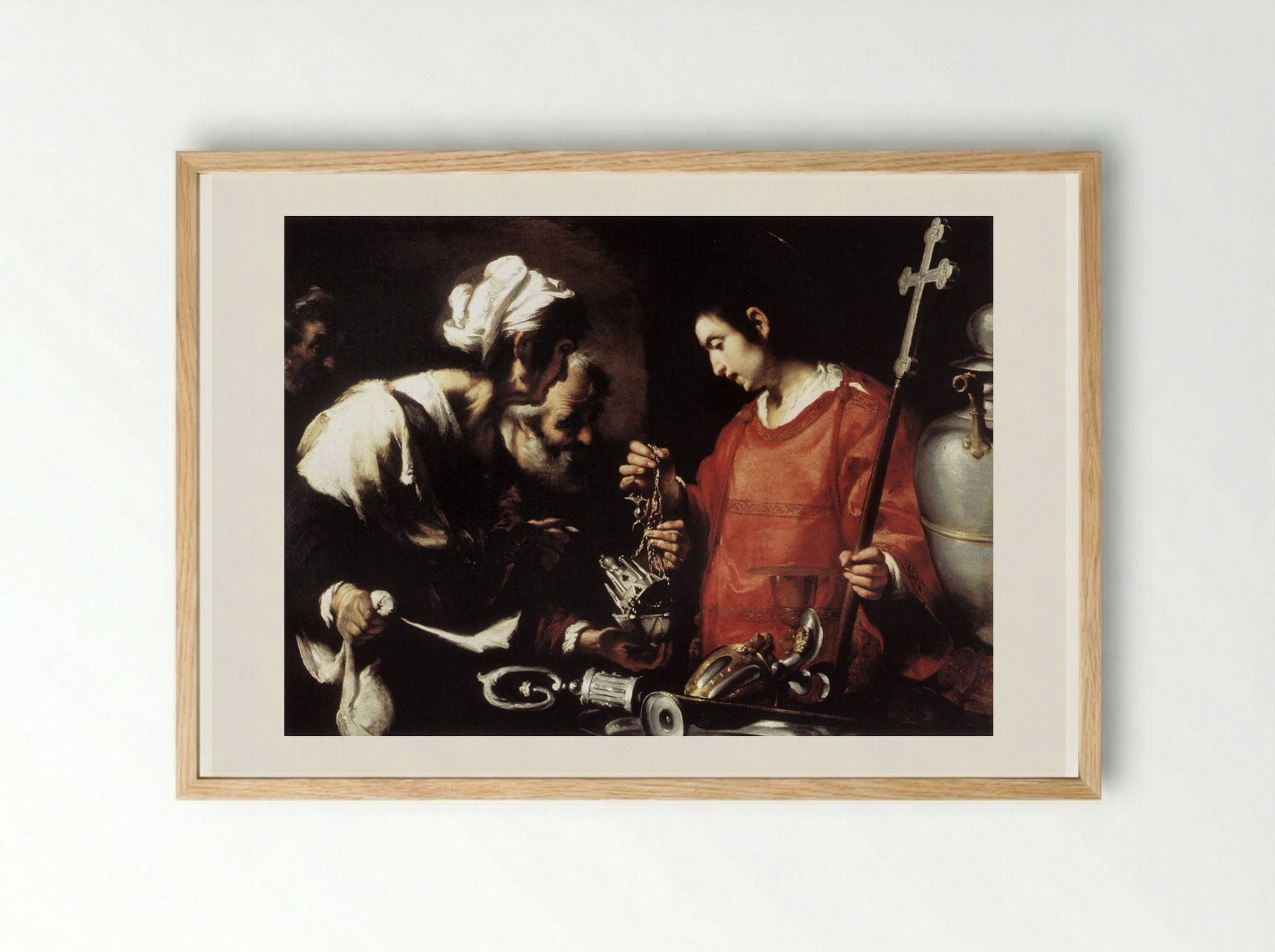 The Charity of St. Lawrence - Bernardo Strozzi - Framed Print Wood