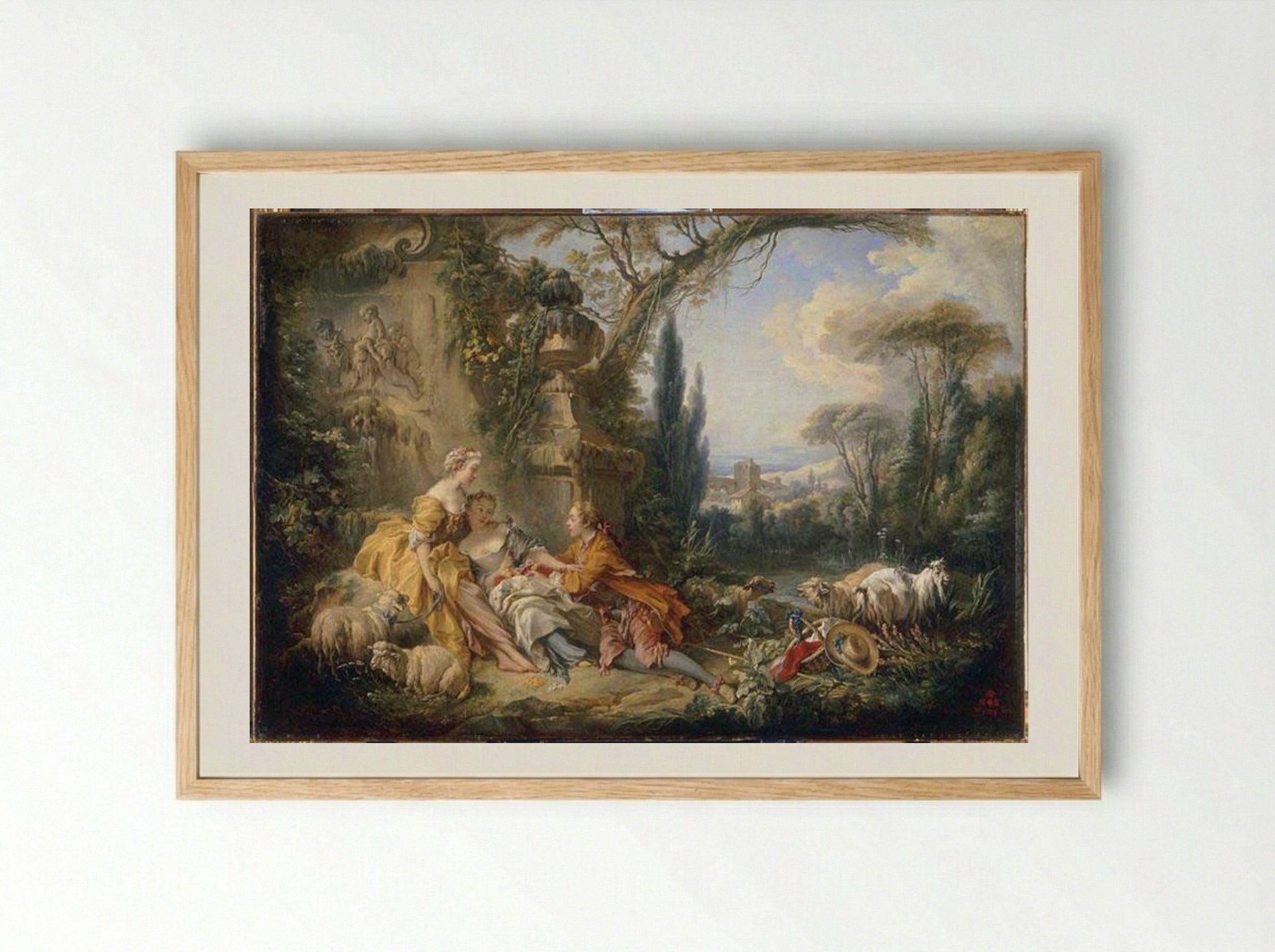 The Charms of Country Life - François Boucher - Framed Print Wood