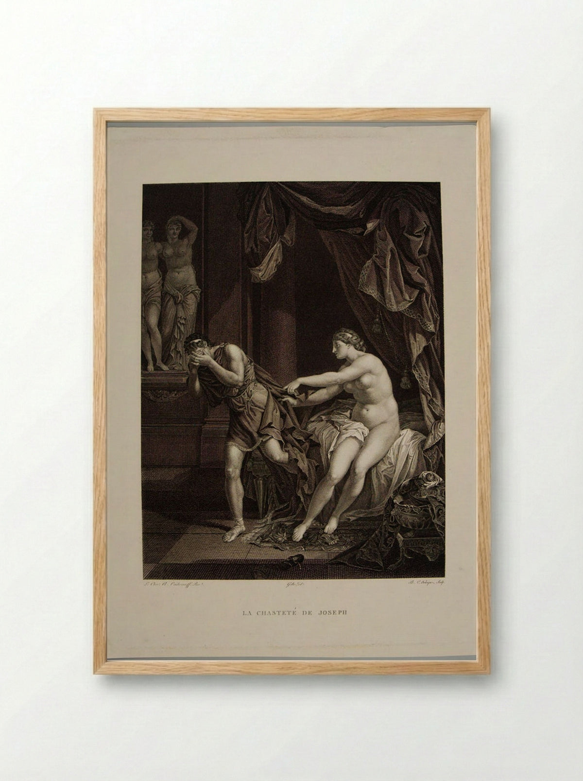 The Chastity of Joseph - Benoit Louis Henriquez - Framed Print Wood