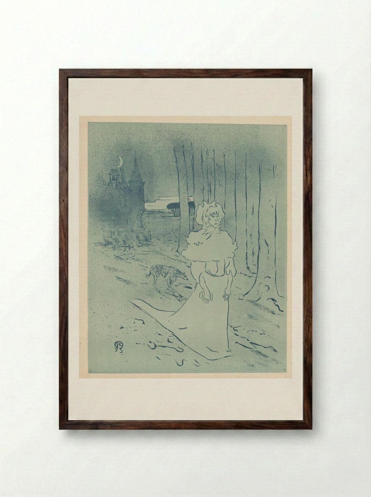 The Chatelaine (The Tocsin) - Henri de Toulouse-Lautrec - Framed Print Dark Wood