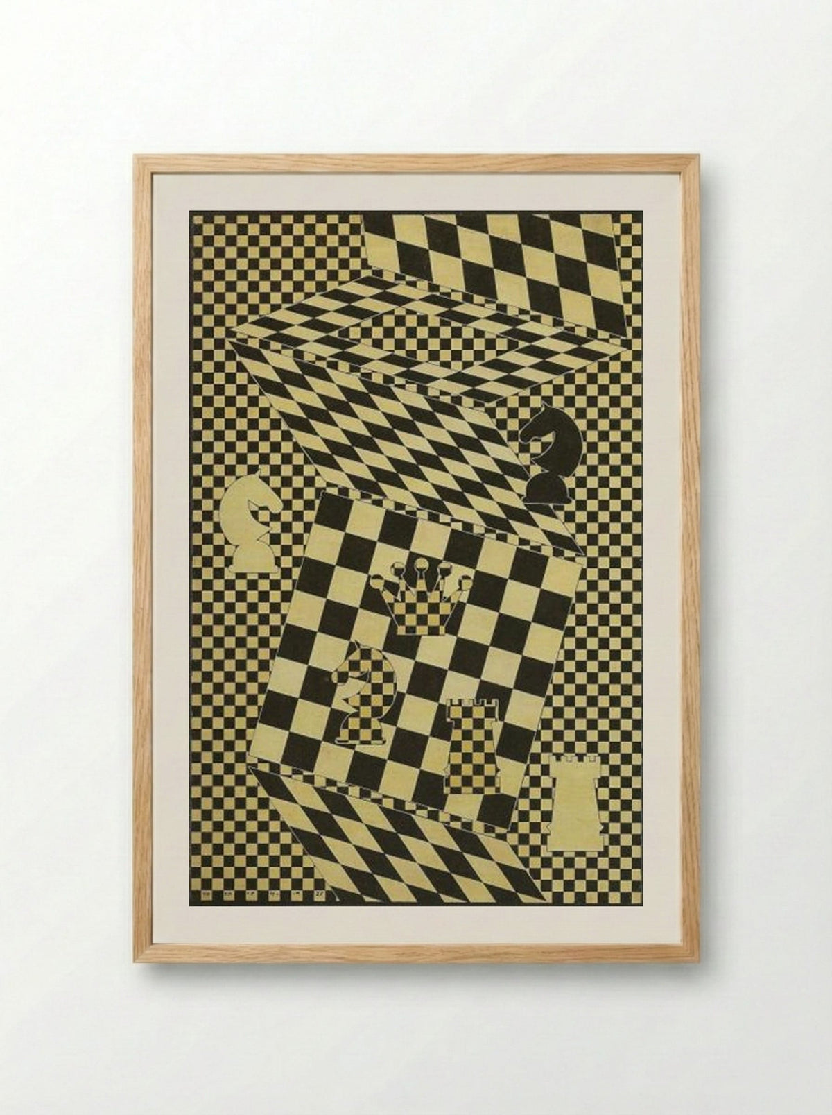 The Chess Board - Victor Vasarely - Framed Print Wood
