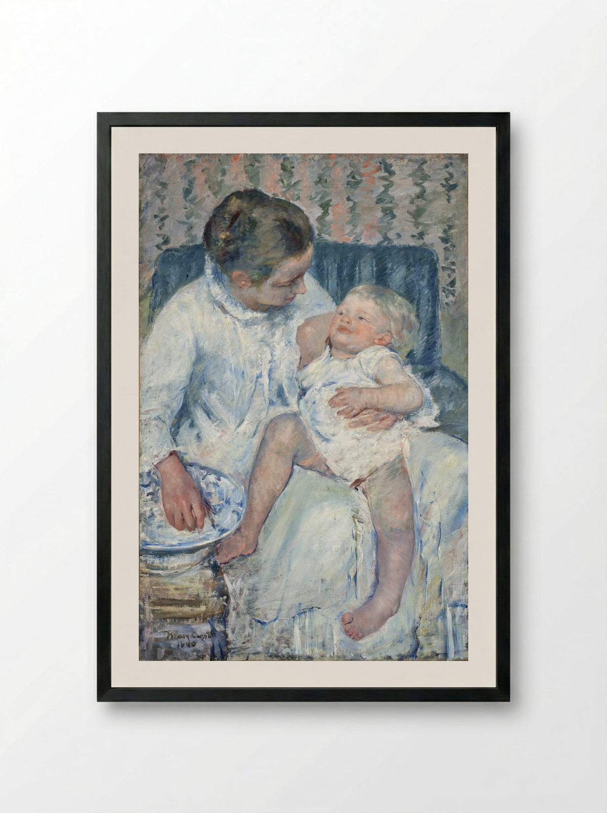 The Child's Bath - Mary Cassatt - Framed Print Black