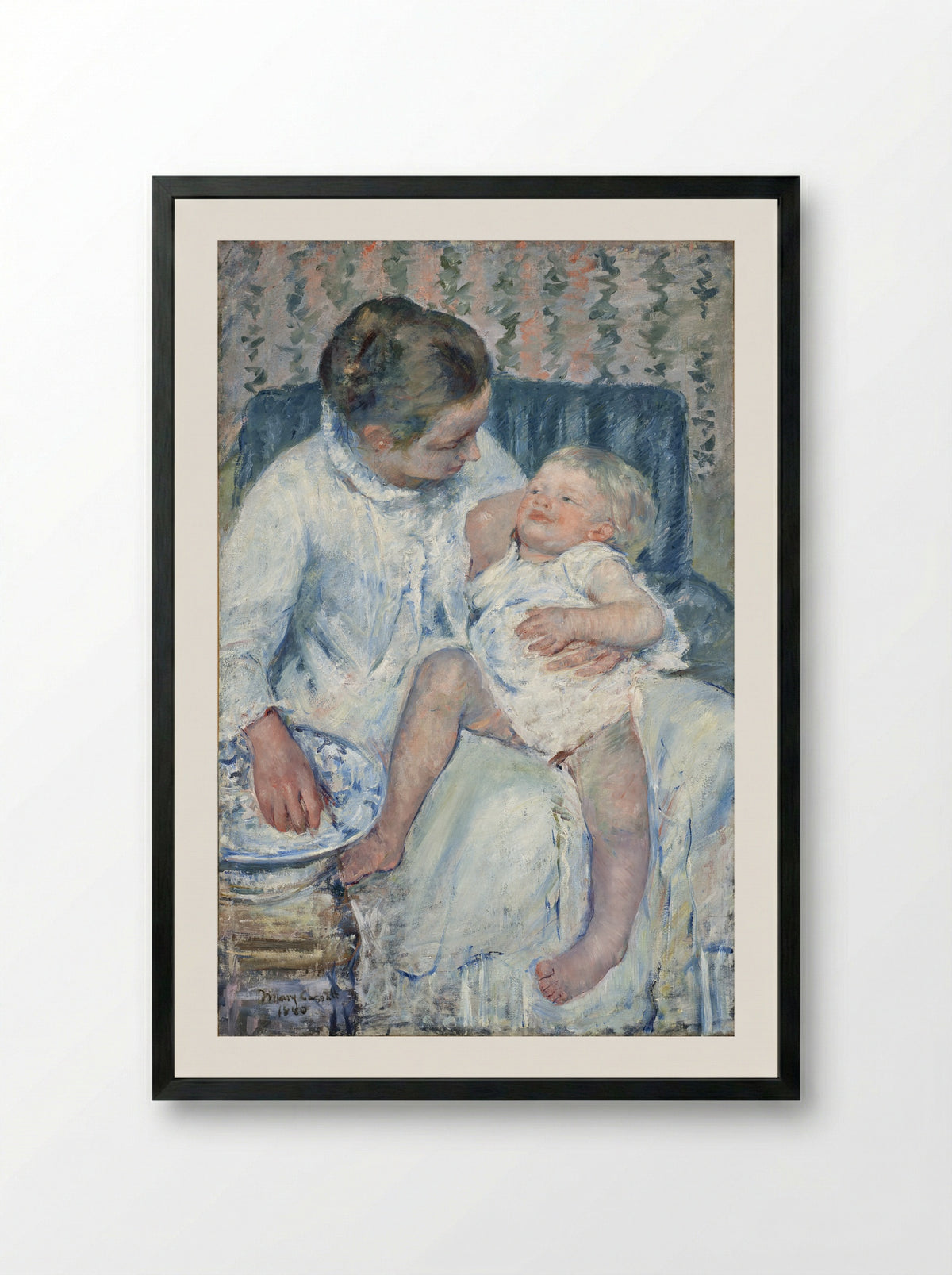 The Child's Bath - Mary Cassatt - Framed Print Black