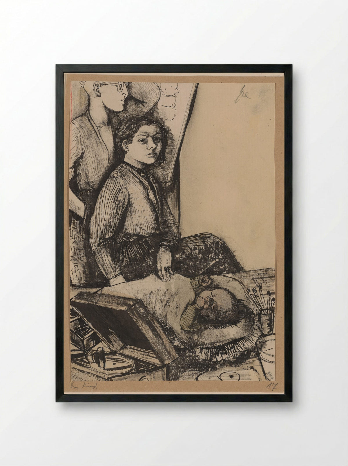 The Child - Hanna Nagel - Framed Print Black