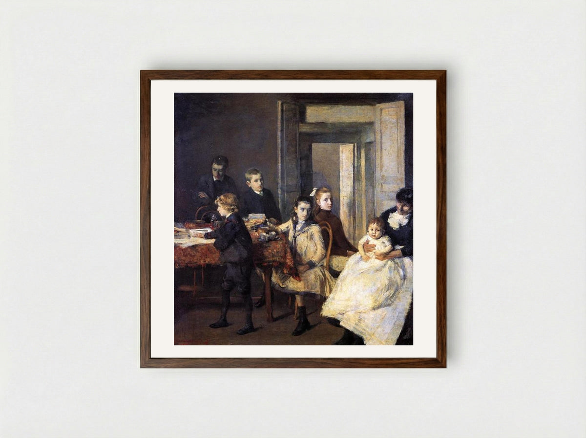 The Children of François van Rysselberghe - Théo van Rysselberghe - Framed Print Dark Wood