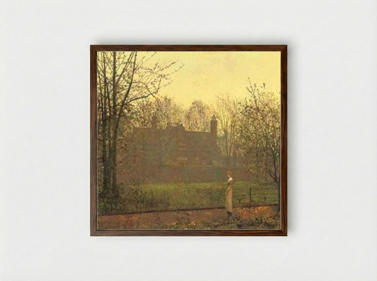 The Chill of Autumn - John Atkinson Grimshaw - Framed Print Dark Wood