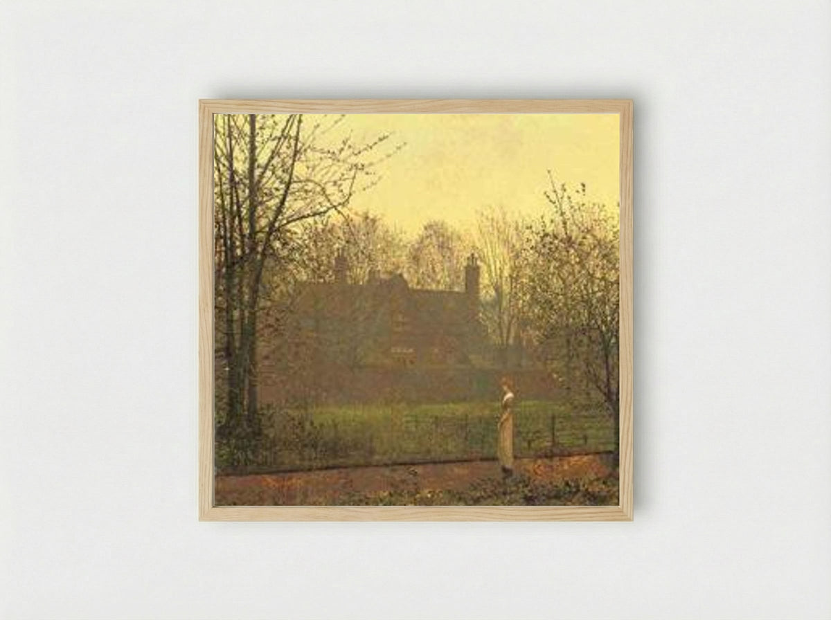 The Chill of Autumn - John Atkinson Grimshaw - Framed Print Wood