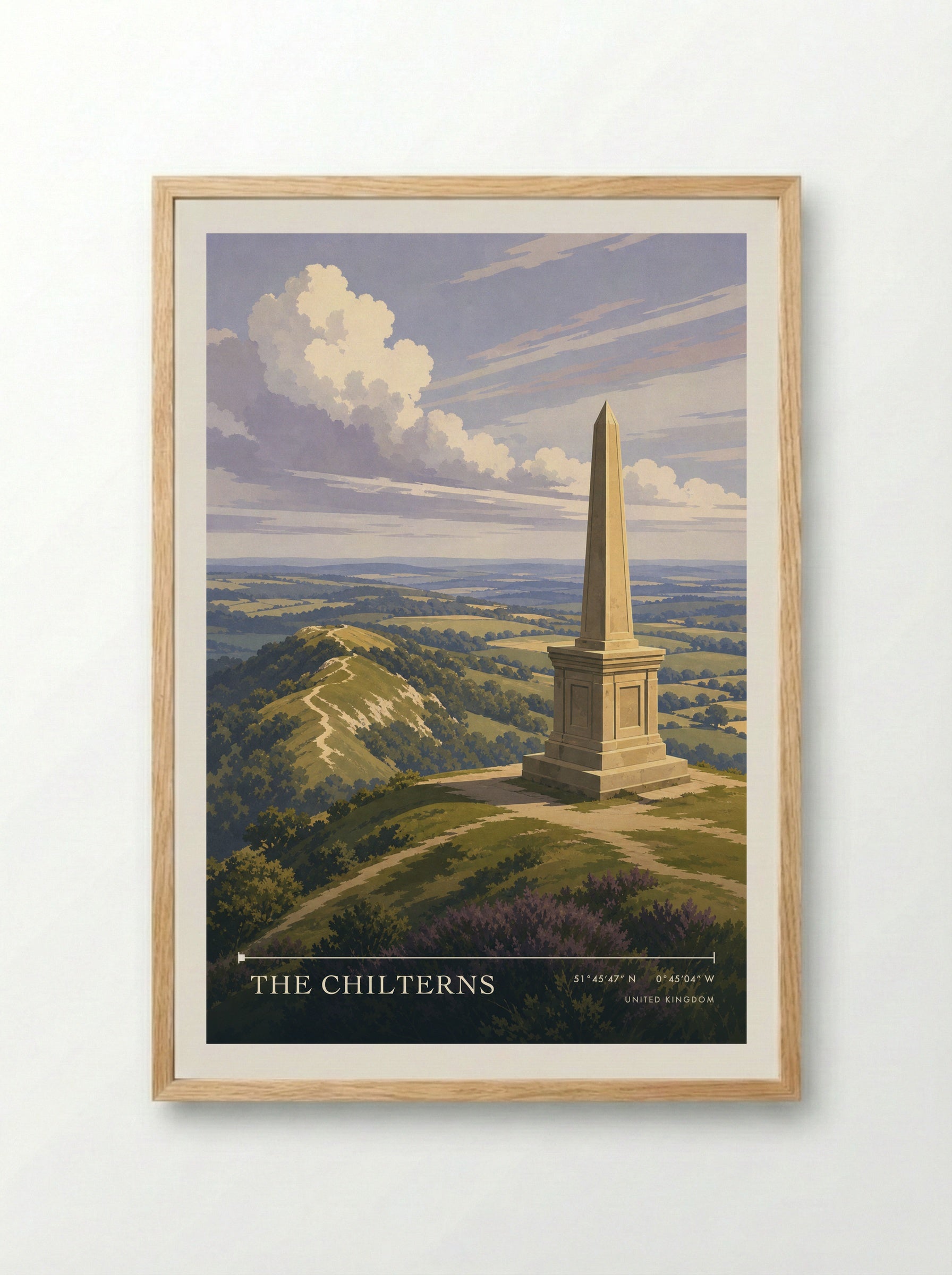 The Chilterns United Kingdom Travel Poster - Framed Print Wood