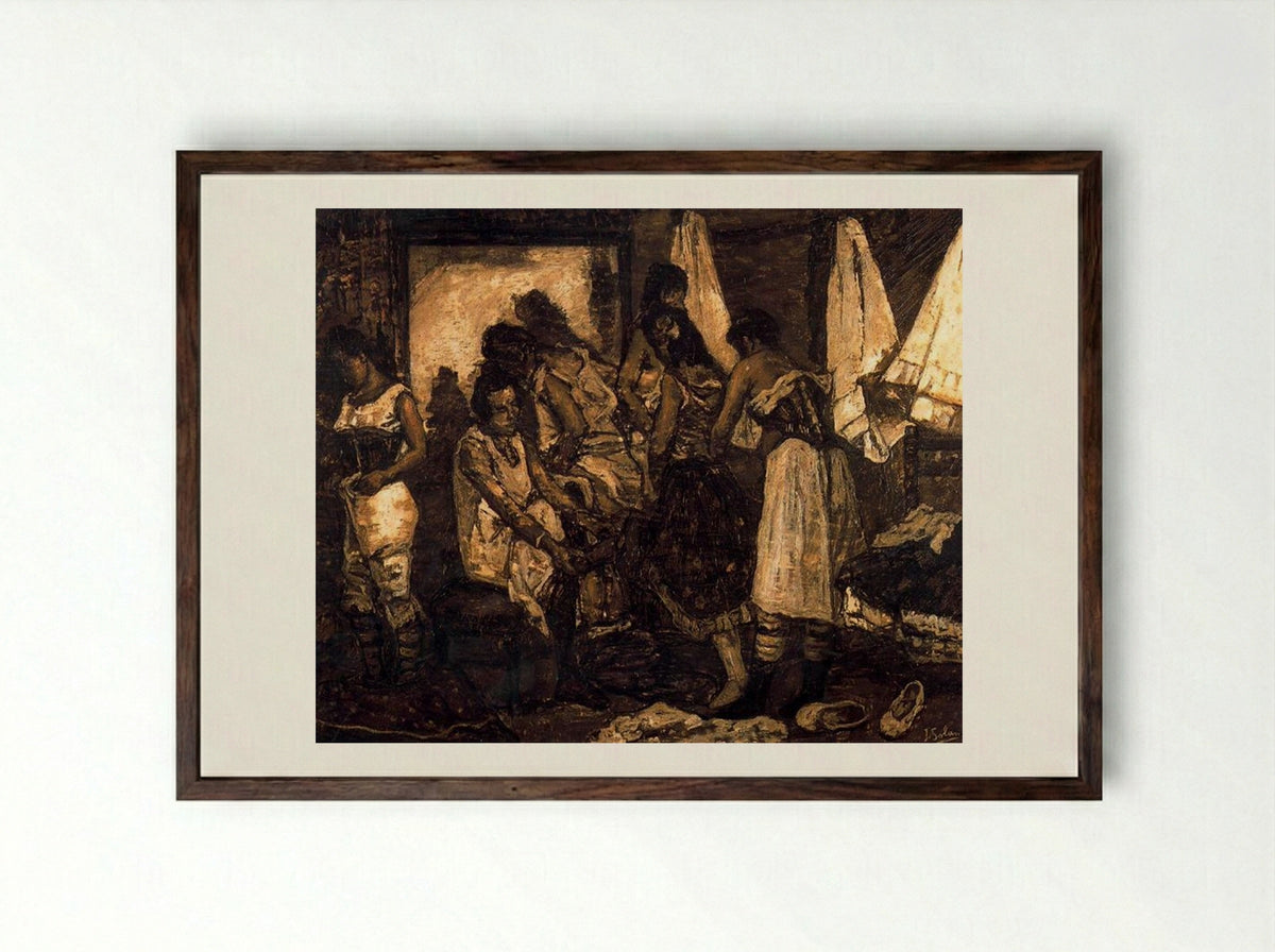 The Chorus Girls - José Gutiérrez Solana - Framed Print Dark Wood