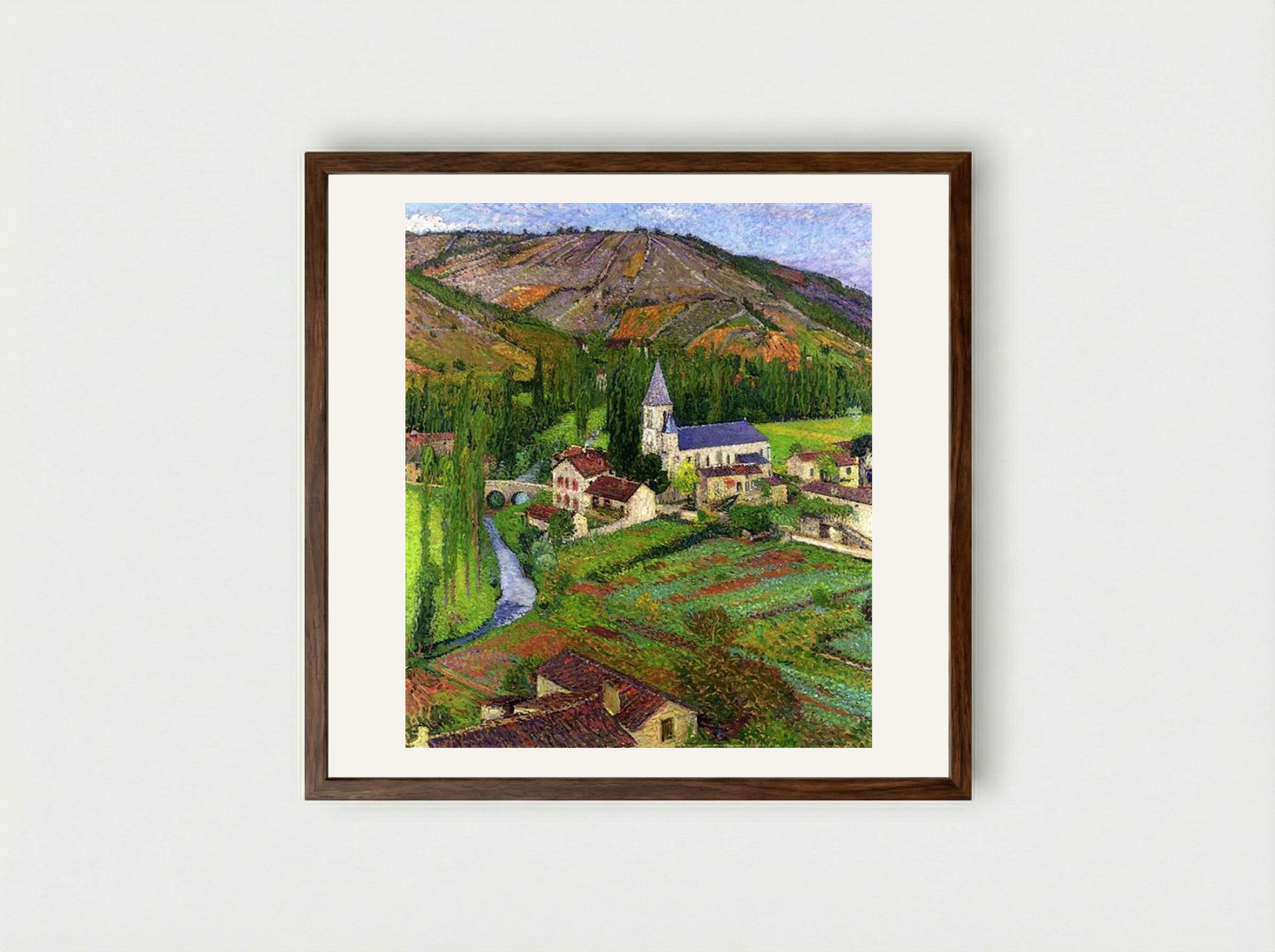 The Church at Labastide - Henri Martin - Framed Print Dark Wood