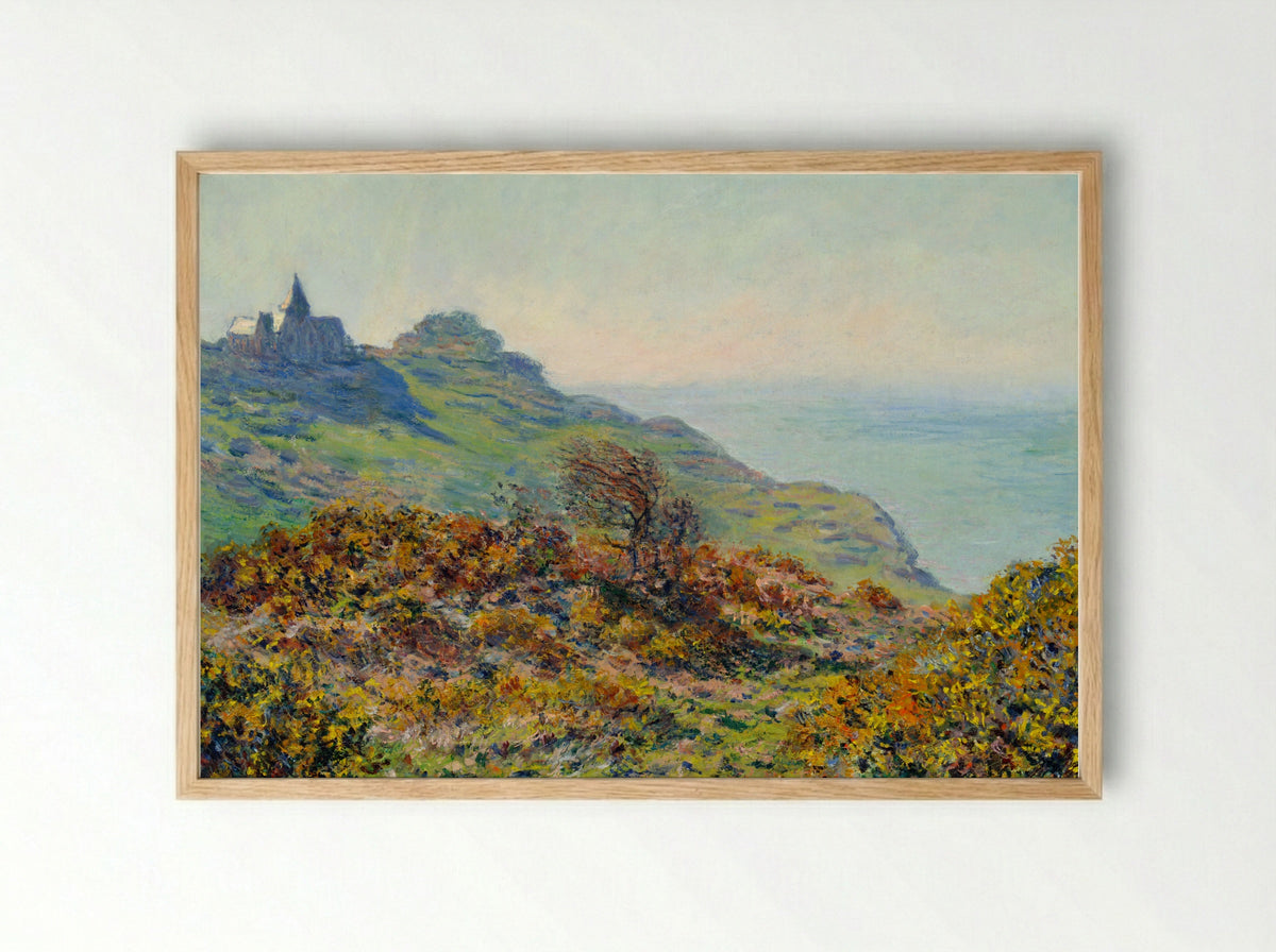 The Church at Varengeville and the Gorge of Les Moutiers - Claude Monet - Framed Print Wood