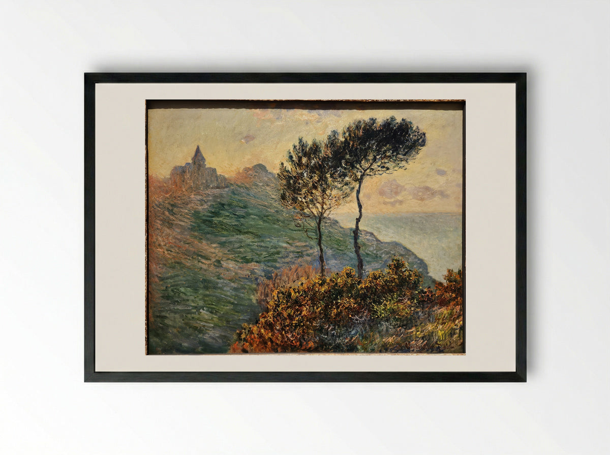 The Church at Varengeville - Claude Monet - Framed Print Black