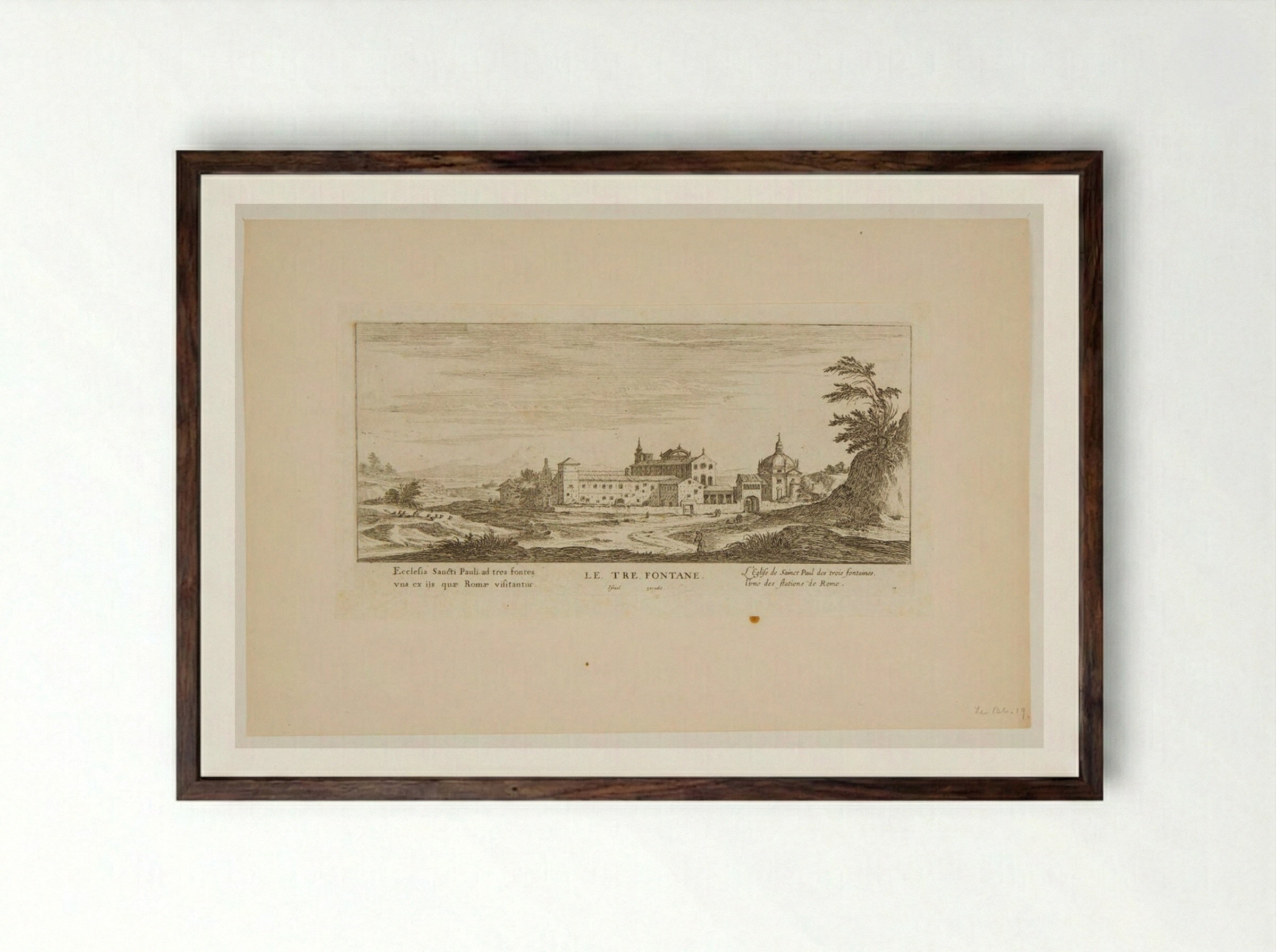 The Church of St. Paul of the Three Fountains - Israël Silvestre - Framed Print Dark Wood