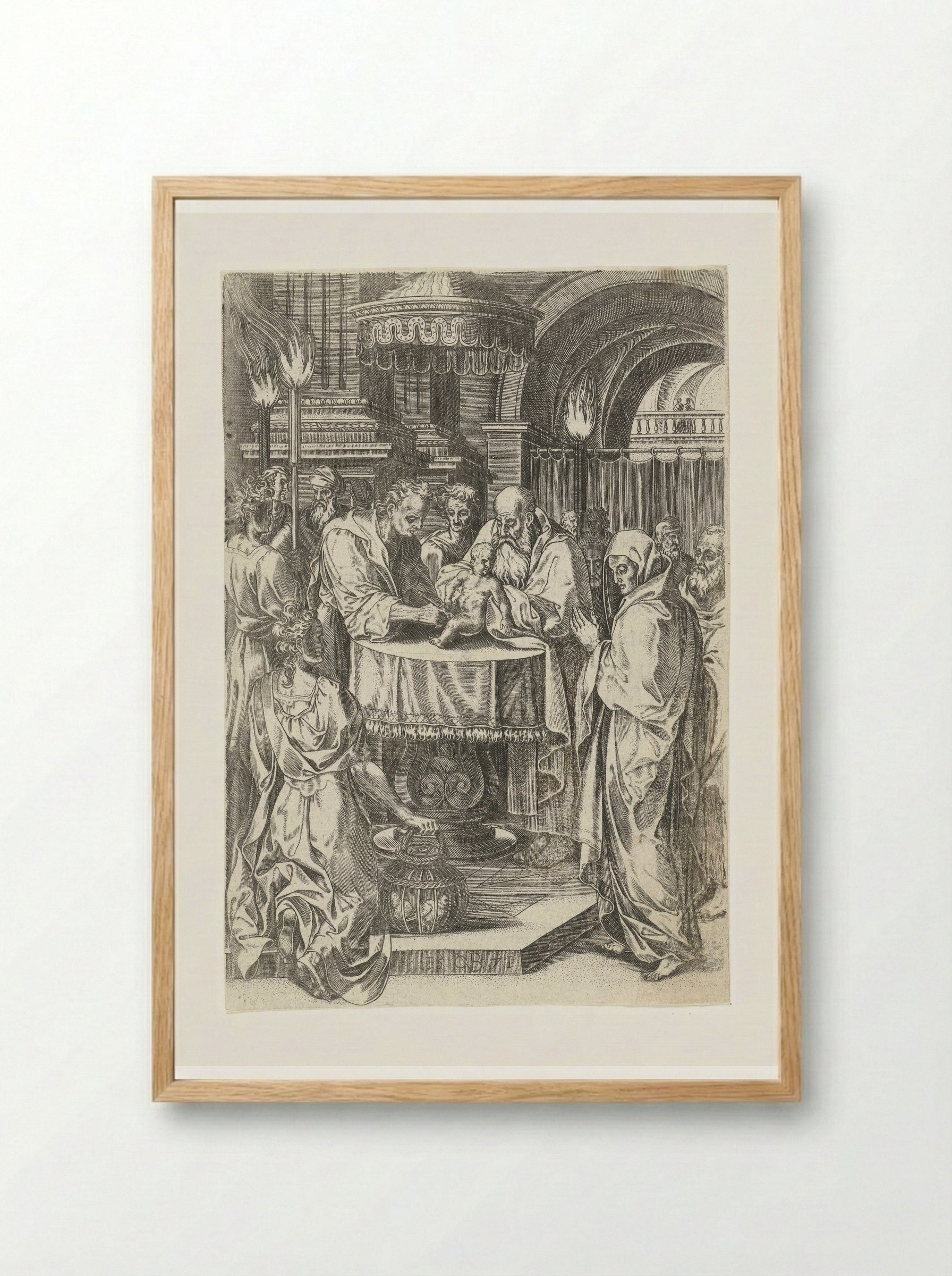 The Circumcision of Christ - Abraham de Bruyn - Framed Print Wood