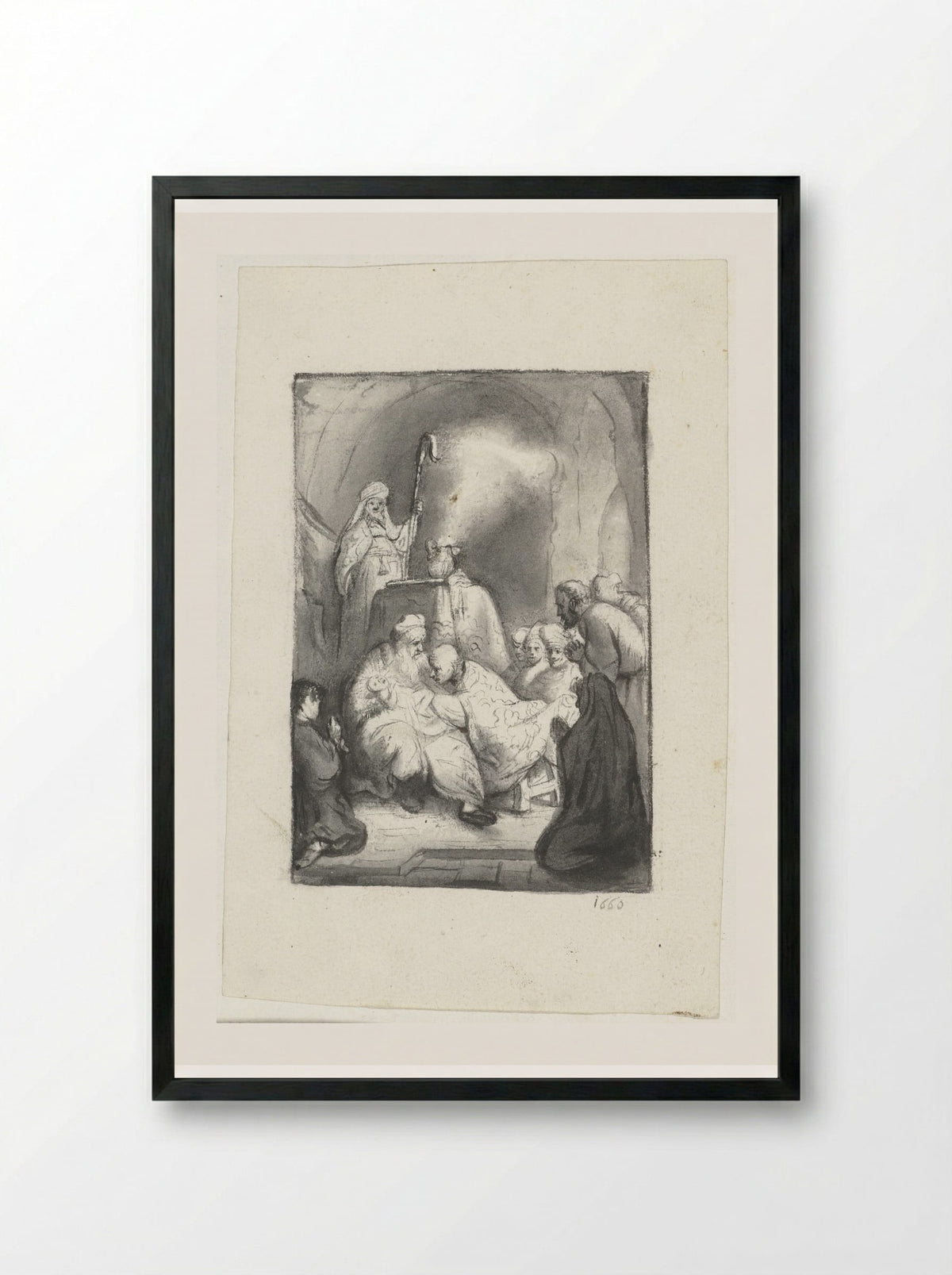 The Circumcision - Moses ter Borch - Framed Print Black