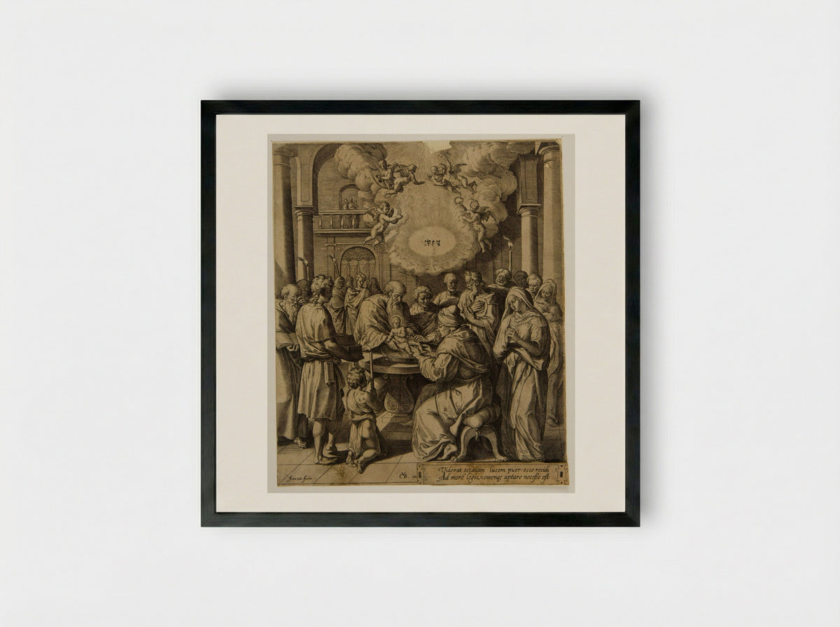 The Circumcision - Hieronymus Wierix - Framed Print Black