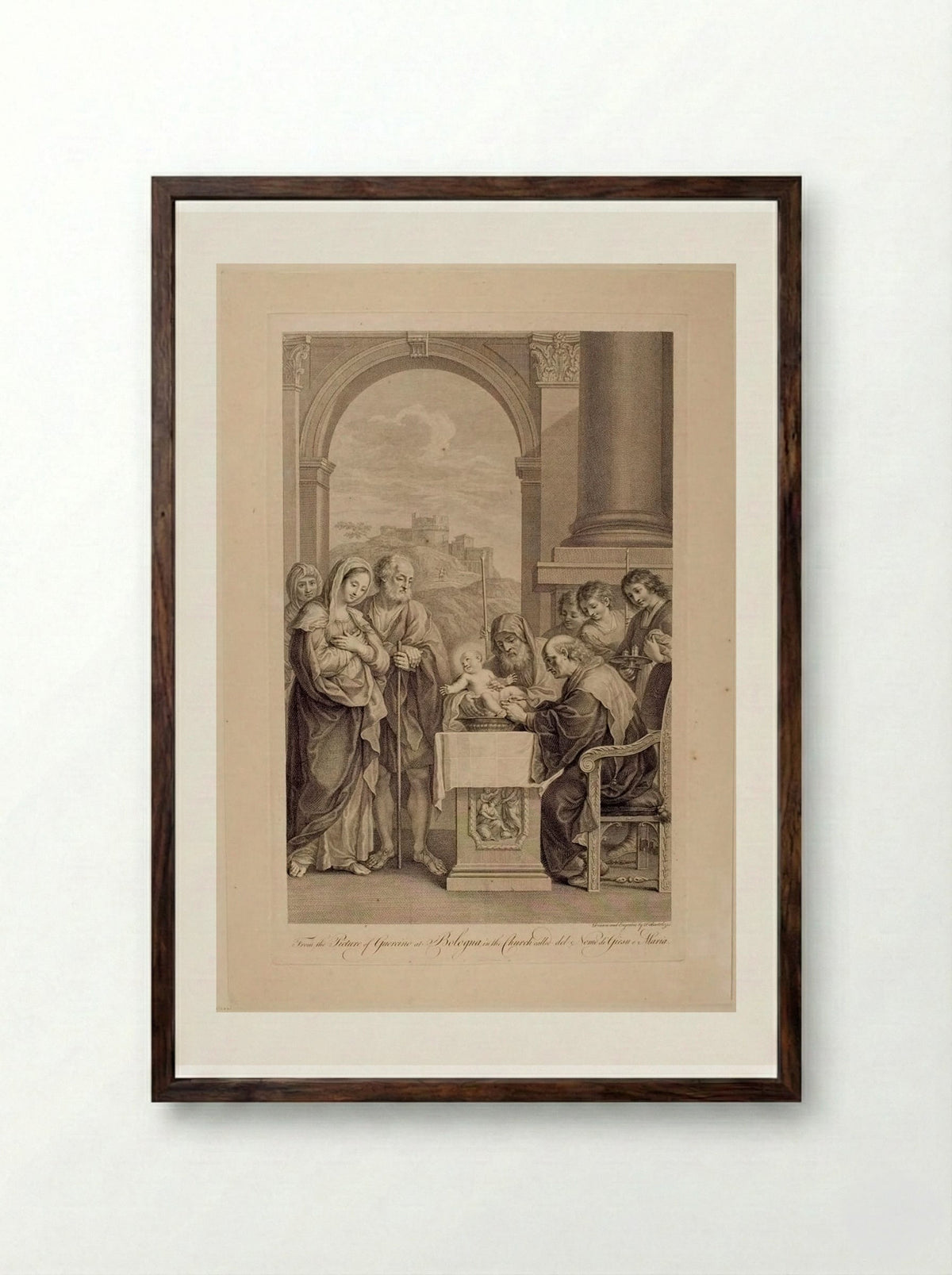 The Circumcision - Francesco Bartolozzi - Framed Print Dark Wood
