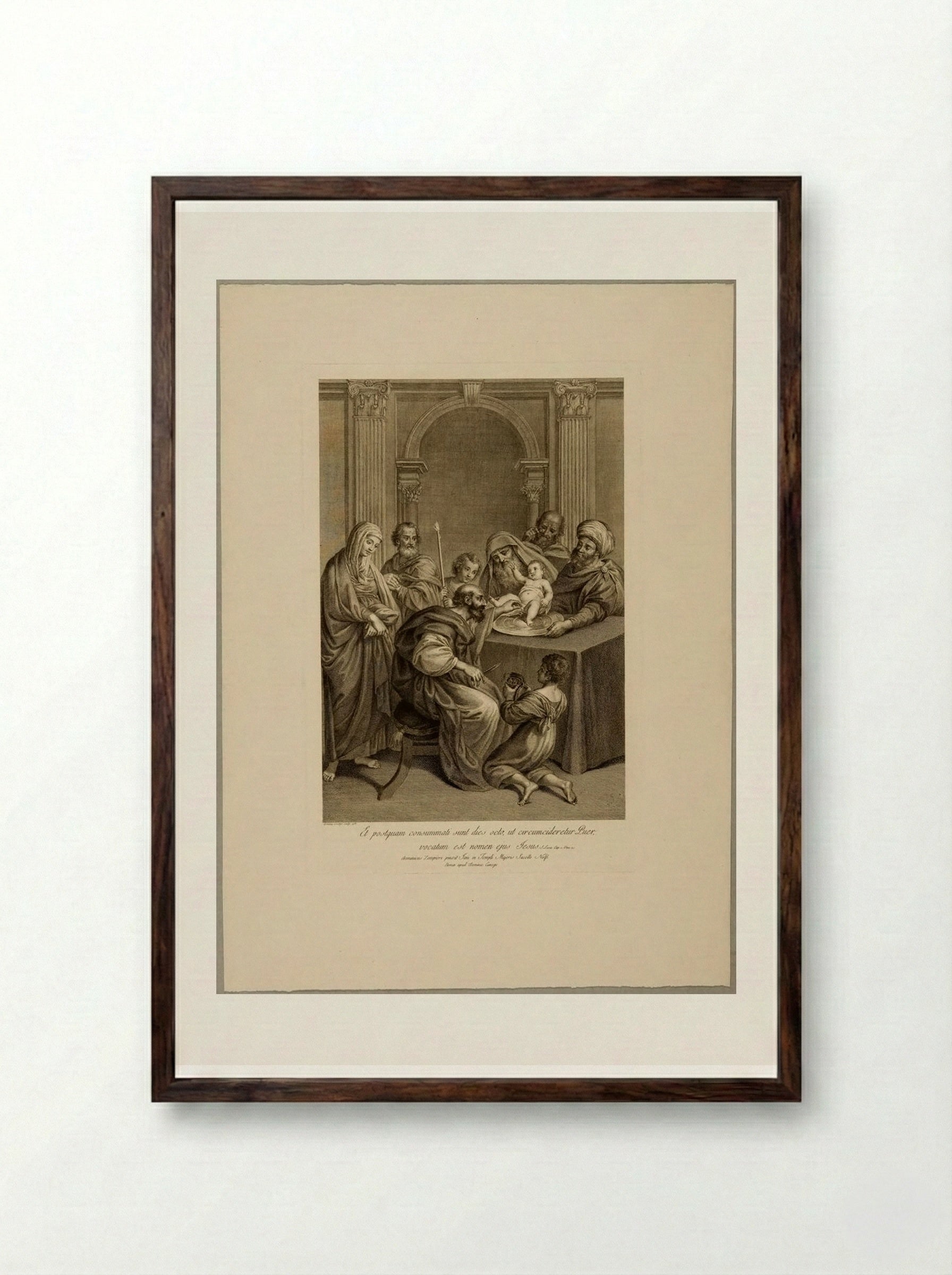 The Circumcision - Domenico Cunego - Framed Print Dark Wood